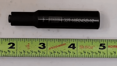 SANDVIK COROMANT ADAPTOR 327-16B24SC-12 W/ WELDON COUPLING TO COROMILL 327 - MACHINE TOOLING
