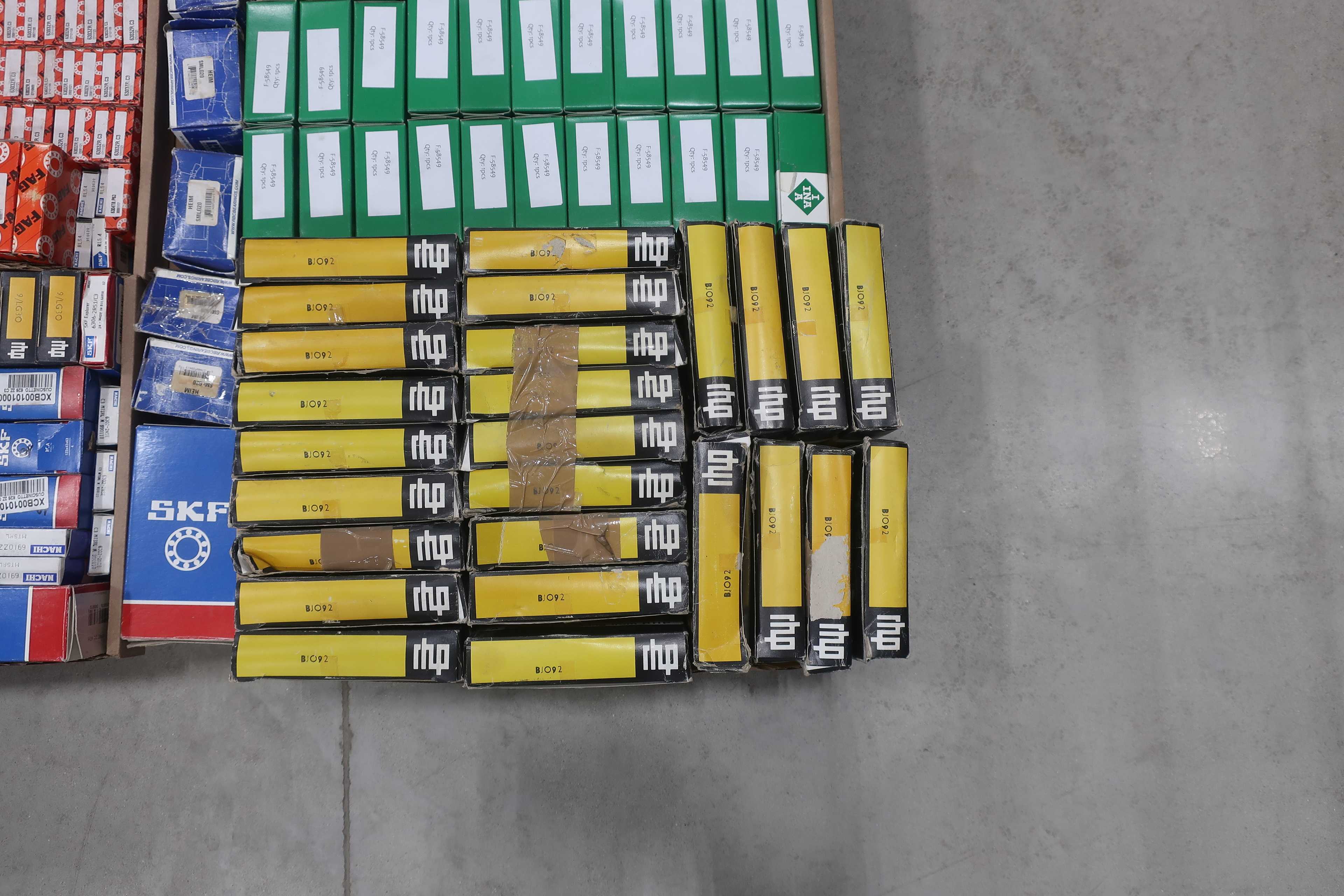 SKU 1738385 - PALLET OF ASSORTED BEARINGS, RHP, SKF, TIMKEN, IKO, MCGILL, NACHI, FAG, SNR, INA