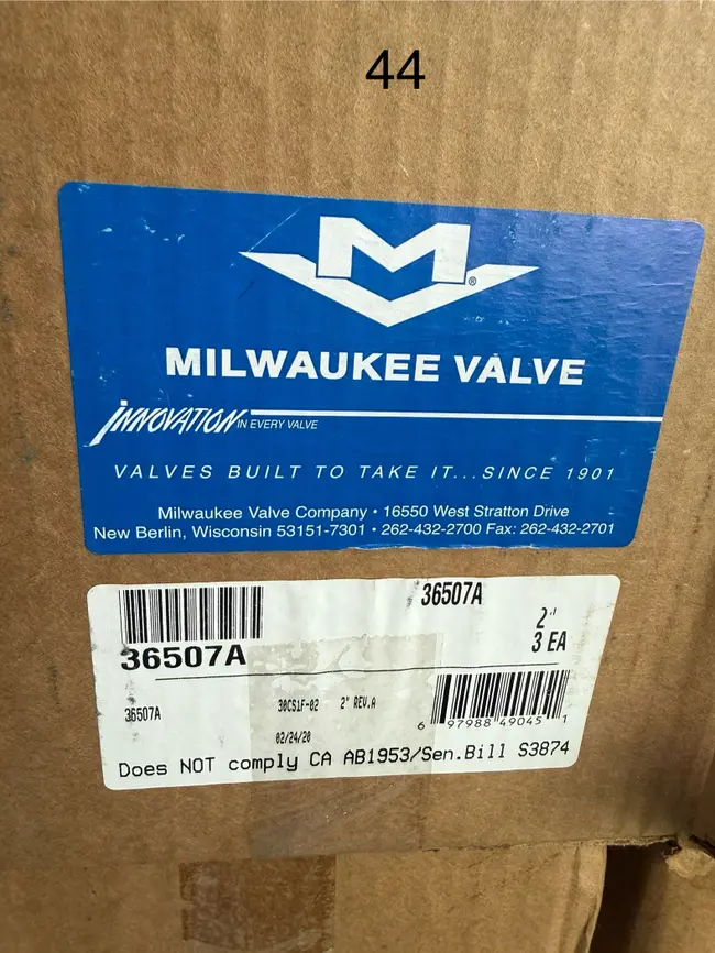 BULK LIST OF INVENTORY - BUTTERFLY VALVES 165 QTY - undefined