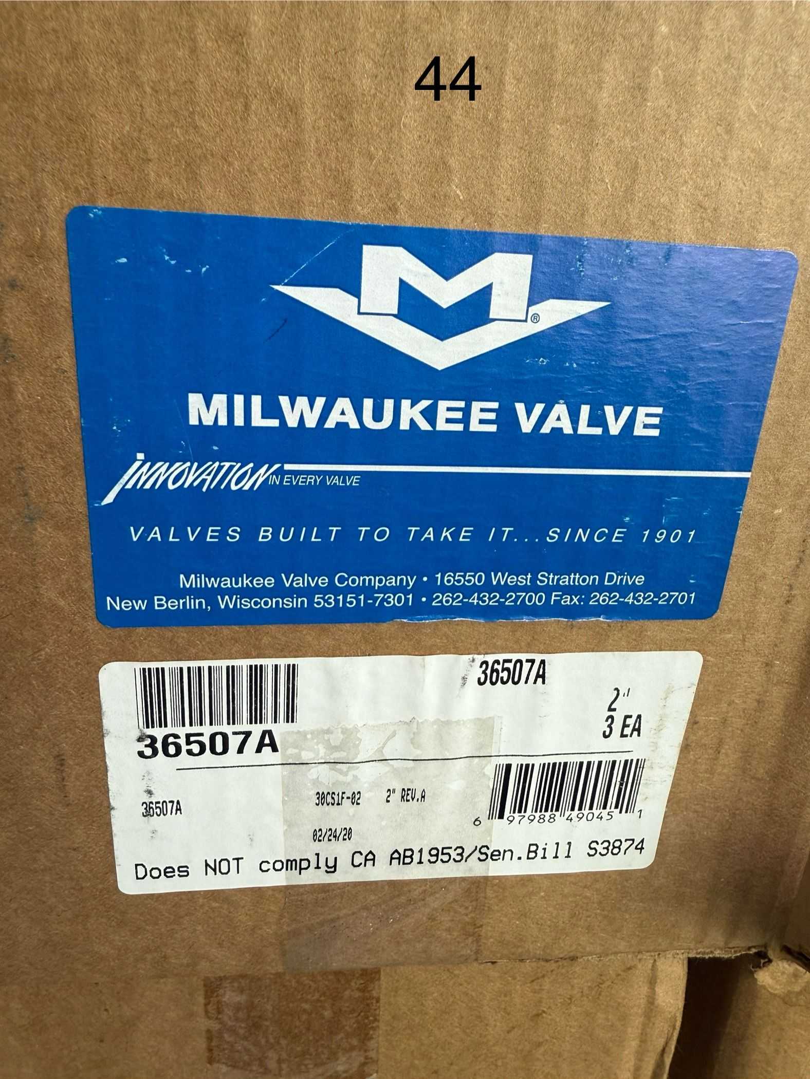 BULK LIST OF INVENTORY - BUTTERFLY VALVES 165 QTY - BUTTERFLY VALVE