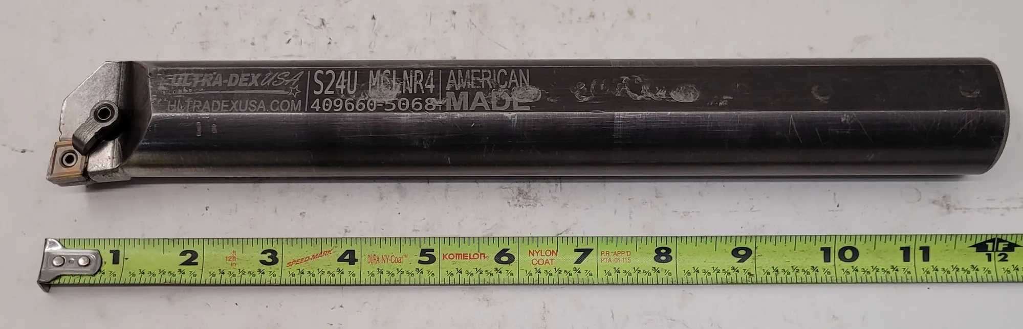 ULTRA DEX S24U MCLNR4 INDEXABLE BORING BAR, 12.000" OAL, 1.500" SHANK, RH, CNMG 432 INSERT - MACHINE TOOLING