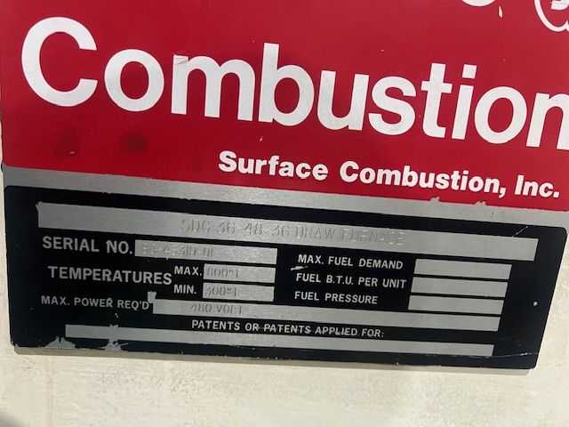 1994 SURFACE COMBUSTION INC. SDG 36-48-36 TEMPERING FURNACE (GAS) - TEMPERING FURNACE