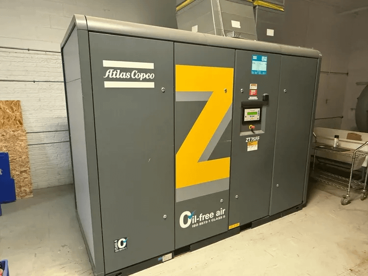 2014 ATLAS COPCO ZT75FF ROTARY SCREW AIR COMPRESSOR, 290 CFM, 131 PSIG, 600V, 3-PHASE - STATIONARY AIR COMPRESSOR