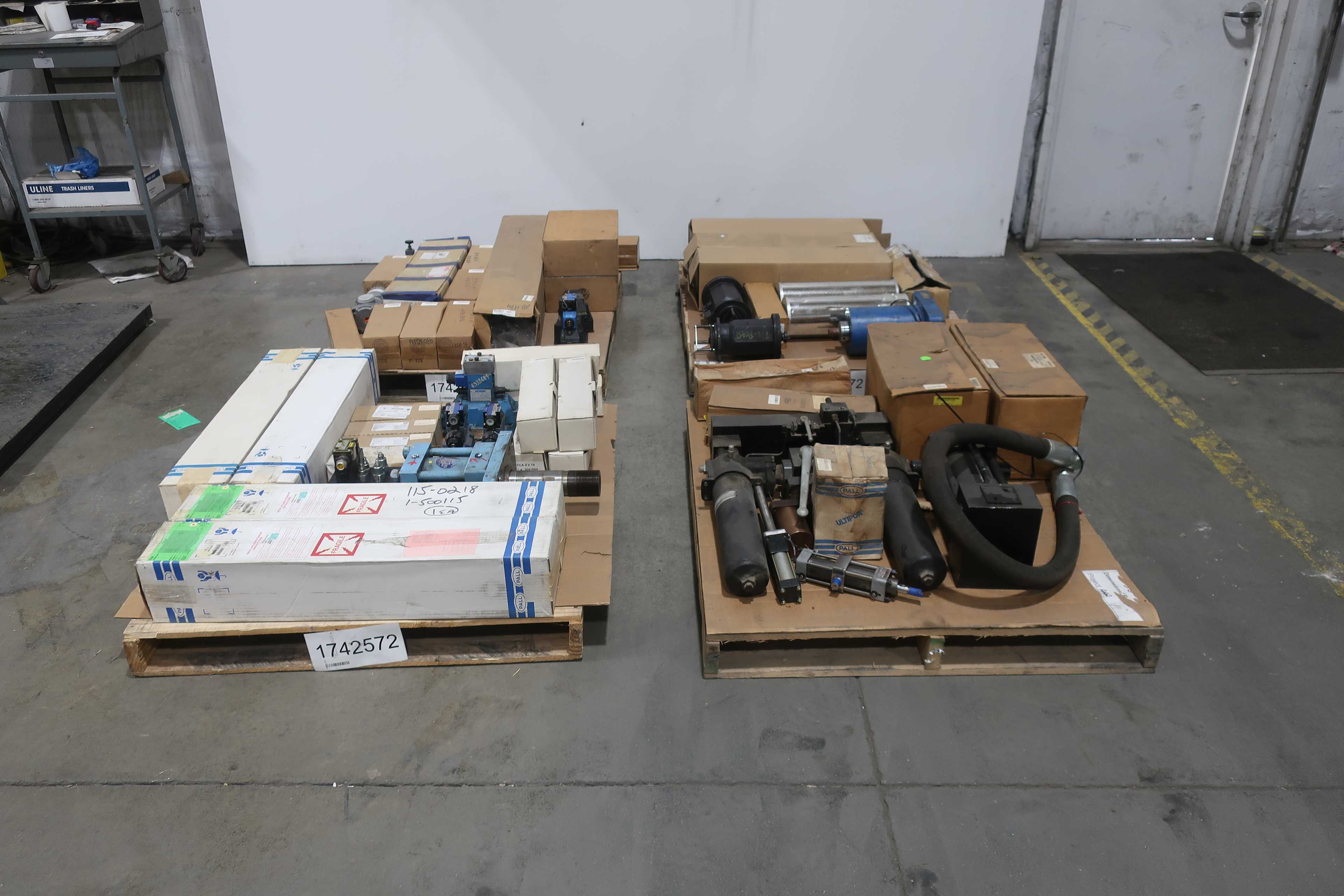 SKU 1742572 - 4 PALLETS OF ASSORTED HYDRAULIC REPLACEMENT PARTS - HYDRAULIC PARTS