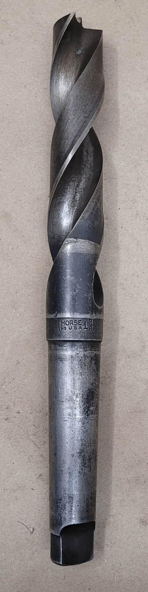 MORSE USA 1-3/8" HSS TWIST DRILL, 4MT SHANK, 13" OAL, 7" FLUTE LENGTH - MACHINE TOOLING