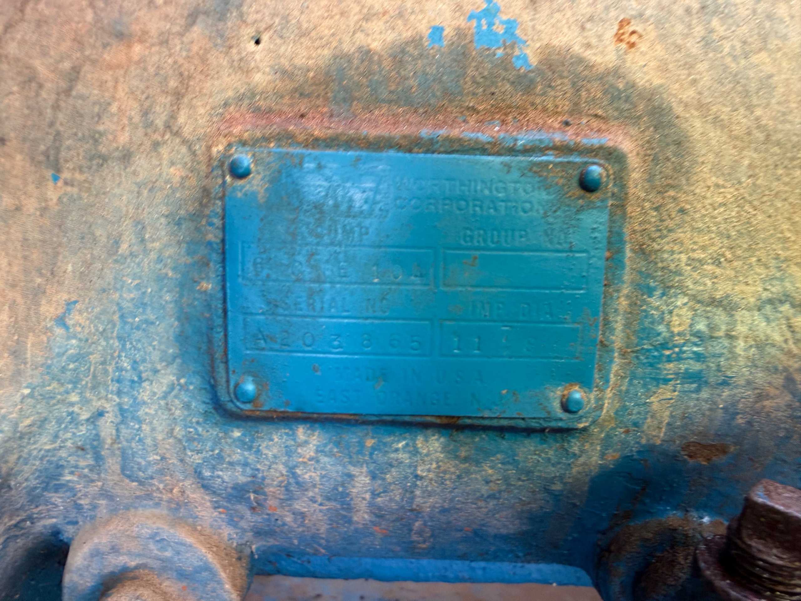 WORTHINGTON 6CNE104 PUMP & MOTOR ASSEMBLY - PUMP & MOTOR ASSEMBLY