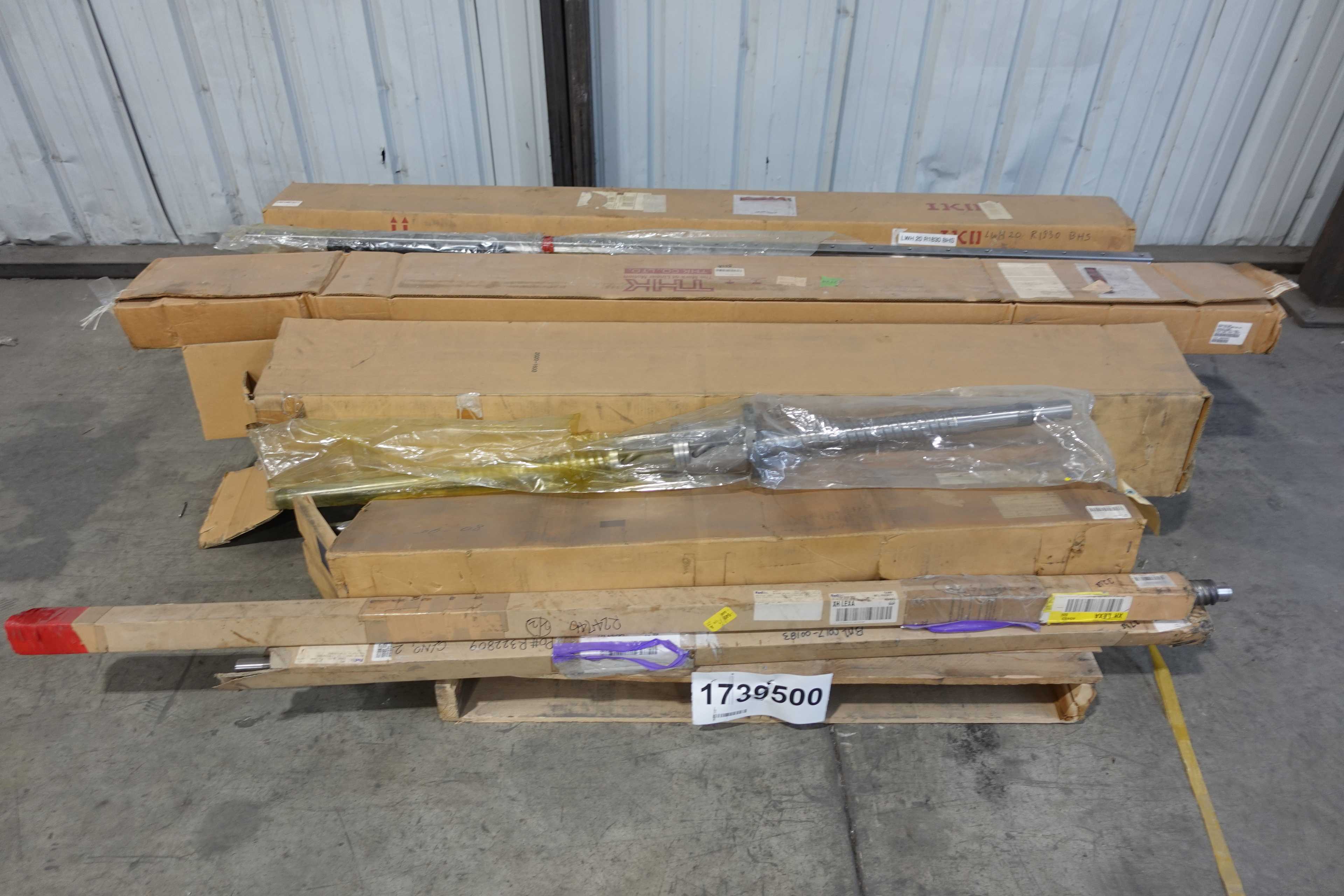 SKU 1739500 - PALLET OF ASSORTED LINEAR RAILS, GUIDES, BEARINGS AND BALLSCREW ASSEMBLIES - BEARINGS