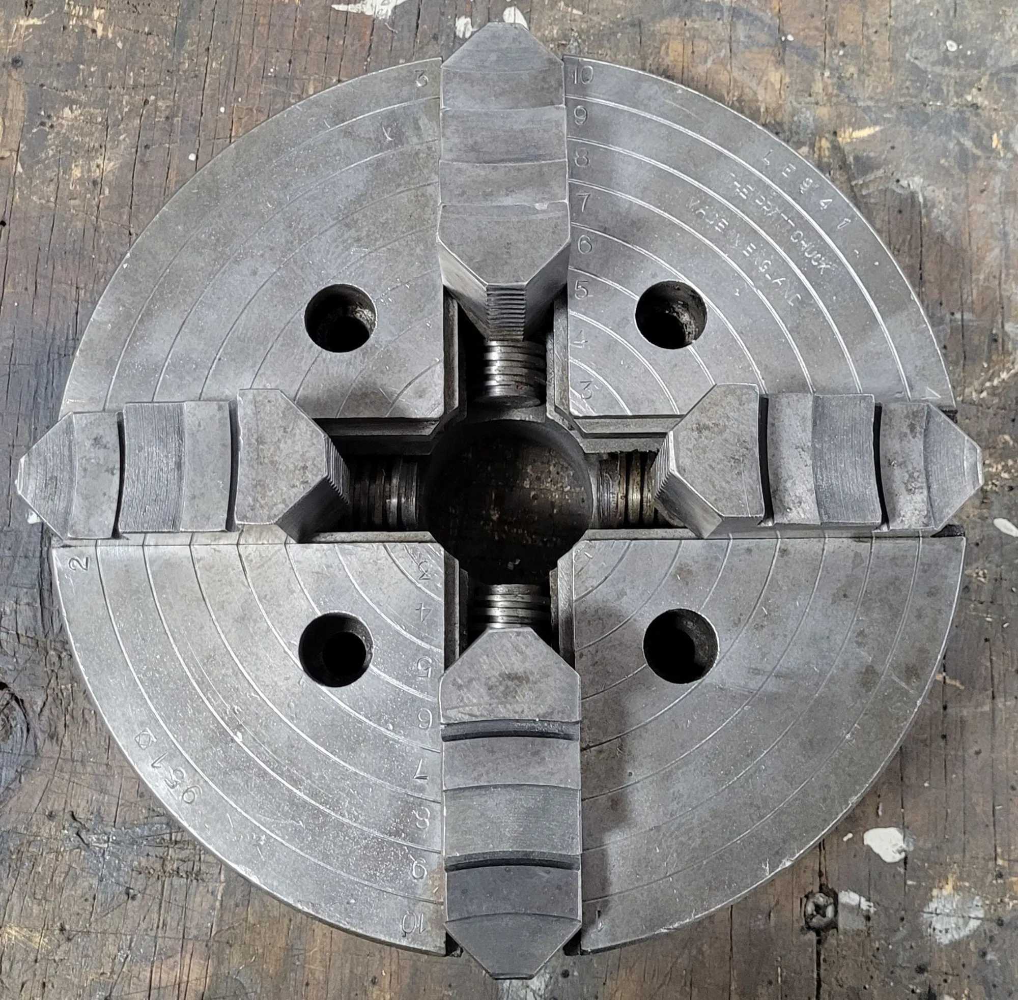10IN PRATT CHUCK – 4 JAW - FLAT BACK - MACHINING TOOLING & PARTS