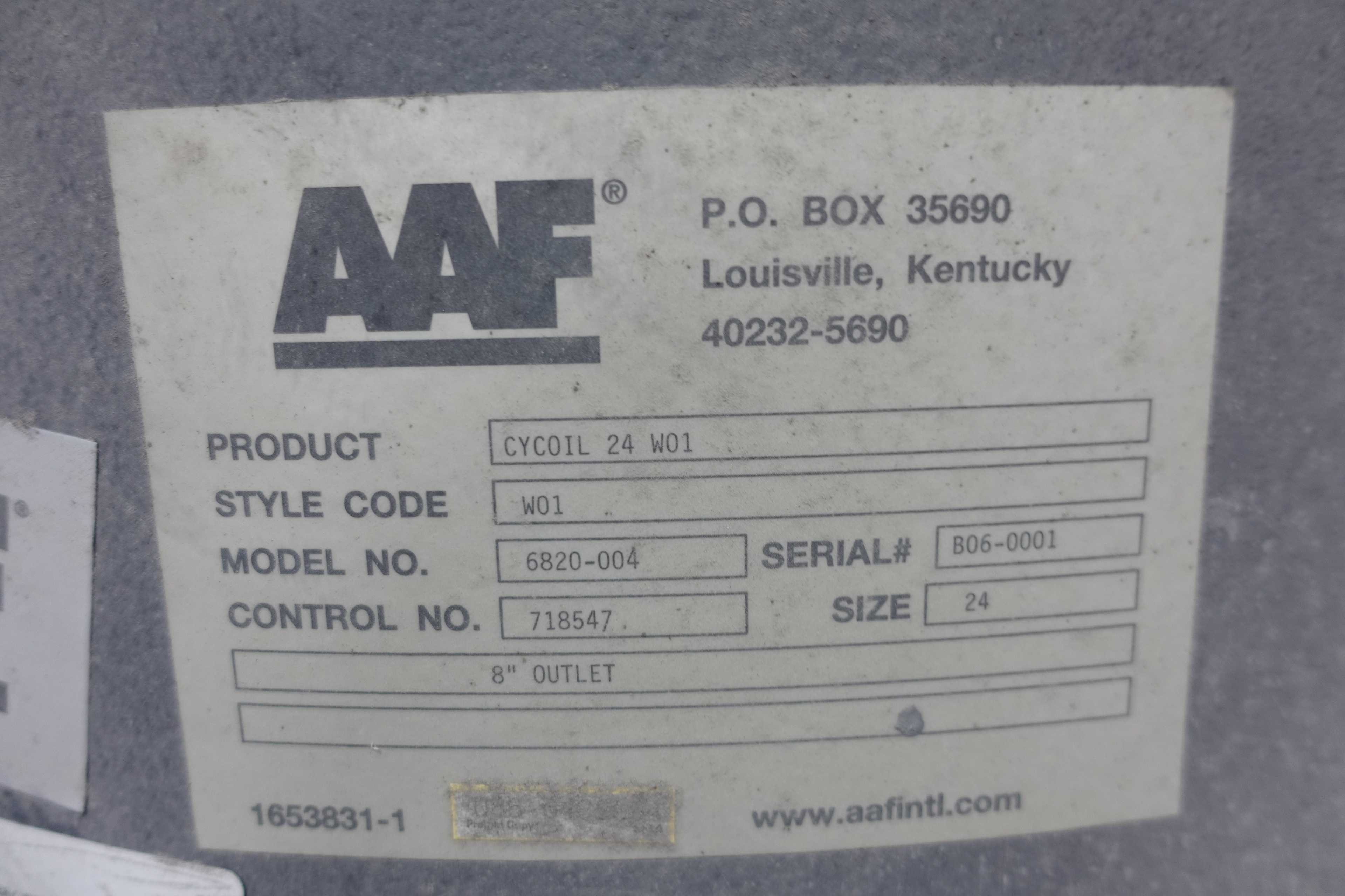 AAF 6820-004 CYCOIL-24-W01 OIL BATH FILTER, 8" FLANGE - FILTER ASSEMBLY