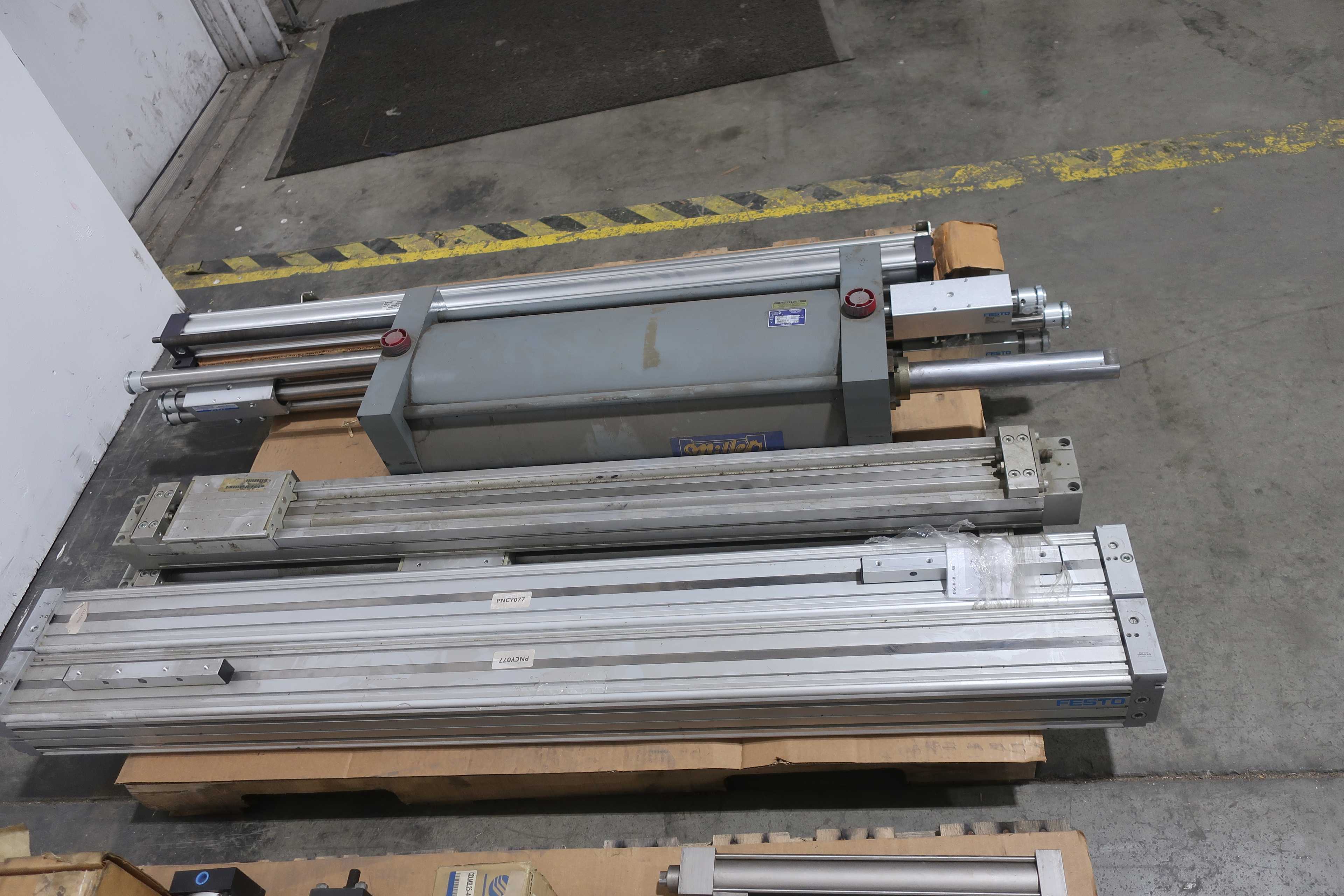 SKU 1738079 - 4 PALLETS OF ASSORTED PNEUMATICS - PNEUMATIC PARTS