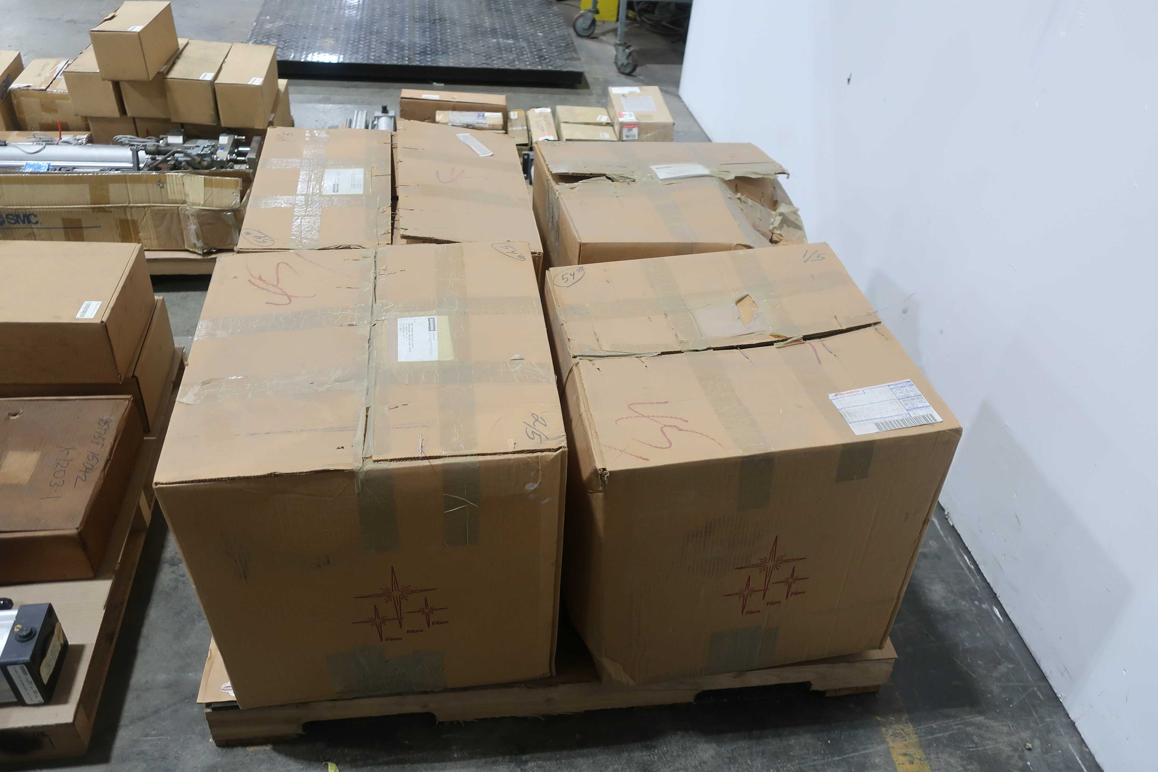 SKU 1739626 - 4 PALLETS OF ASSORTED PNEUMATICS - PNEUMATIC PARTS