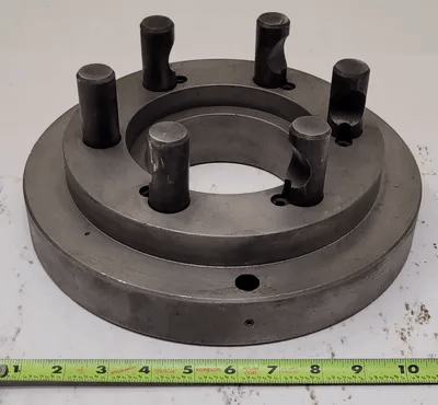 D1-8 LATHE CHUCK BACK PLATE ADAPTER - TYPE D1-8, 1 IN PIN, 11 IN OD, 5.5 IN HUB - MACHINE TOOLING