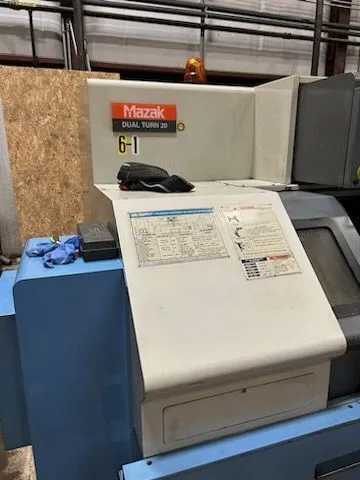 1995 MAZAK DUAL TURN 20 CNC LATHES, 12.6 IN TURN DIA, 49.21 IN MACH LEN, 20 HP - CNC LATHES