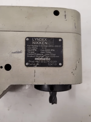 LYNDEX NIKKEN C50 RAM-ER32-200 0T RIGHT ANGLE HEAD CAT 50 MIMATIC TOOLING MAX RPM 6000 - MACHINE TOOLING