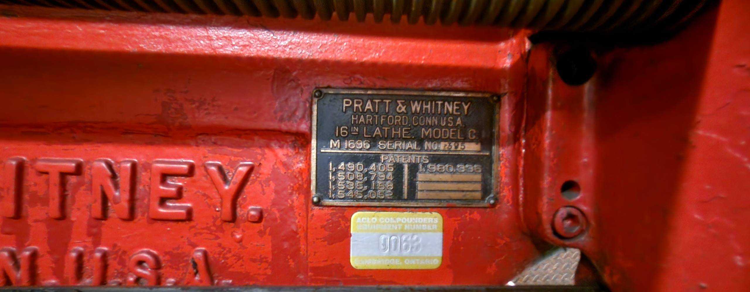 PRATT & WHITNEY C-M1696 MANUAL LATHE - MANUAL LATHES