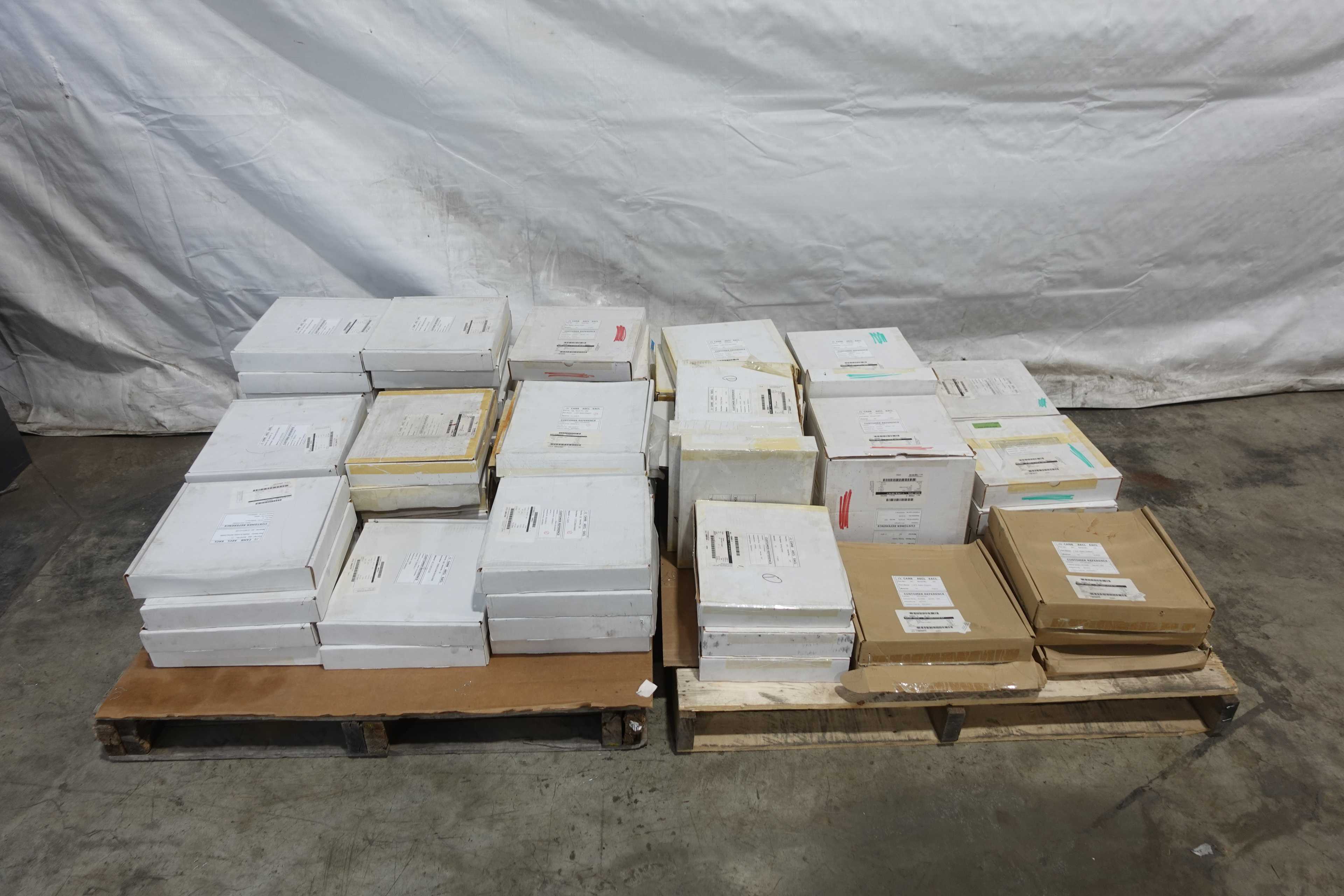 SKU 1724850 - PALLET OF ASSORTED AECL PUMP PARTS, SPRING HOLDERS, DRIVE RINGS, STATOR SUPPORTS - PUMP REPLACEMENT PARTS