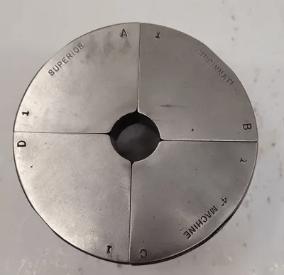 SUPERIOR CINCINNATI 1" S-STYLE EMERGENCY COLLET PAD, 2" HEIGHT, NON-SERRATED - MACHINE TOOLING
