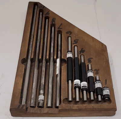 STARRETT MEASURING ROD SET, 1-11" RANGE, ROUND END, 11 PIECES FOR S436M MICROMETER SET - MACHINE TOOLING