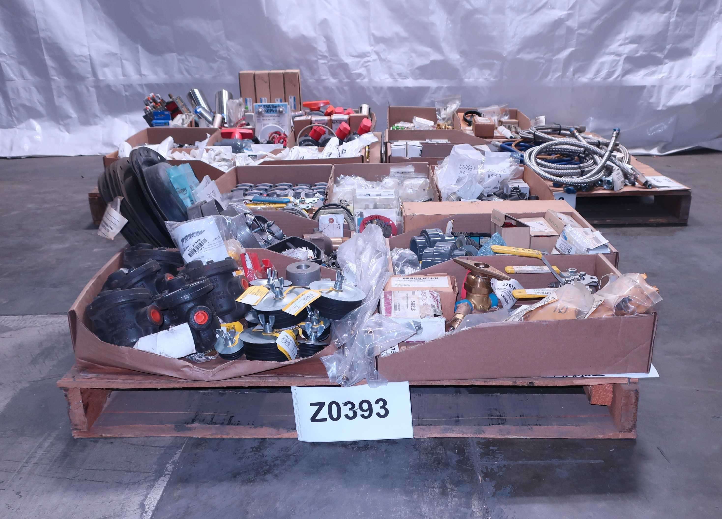 3 PALLETS OF ASSORETED VALVE AND VALVE ACCESSORIES