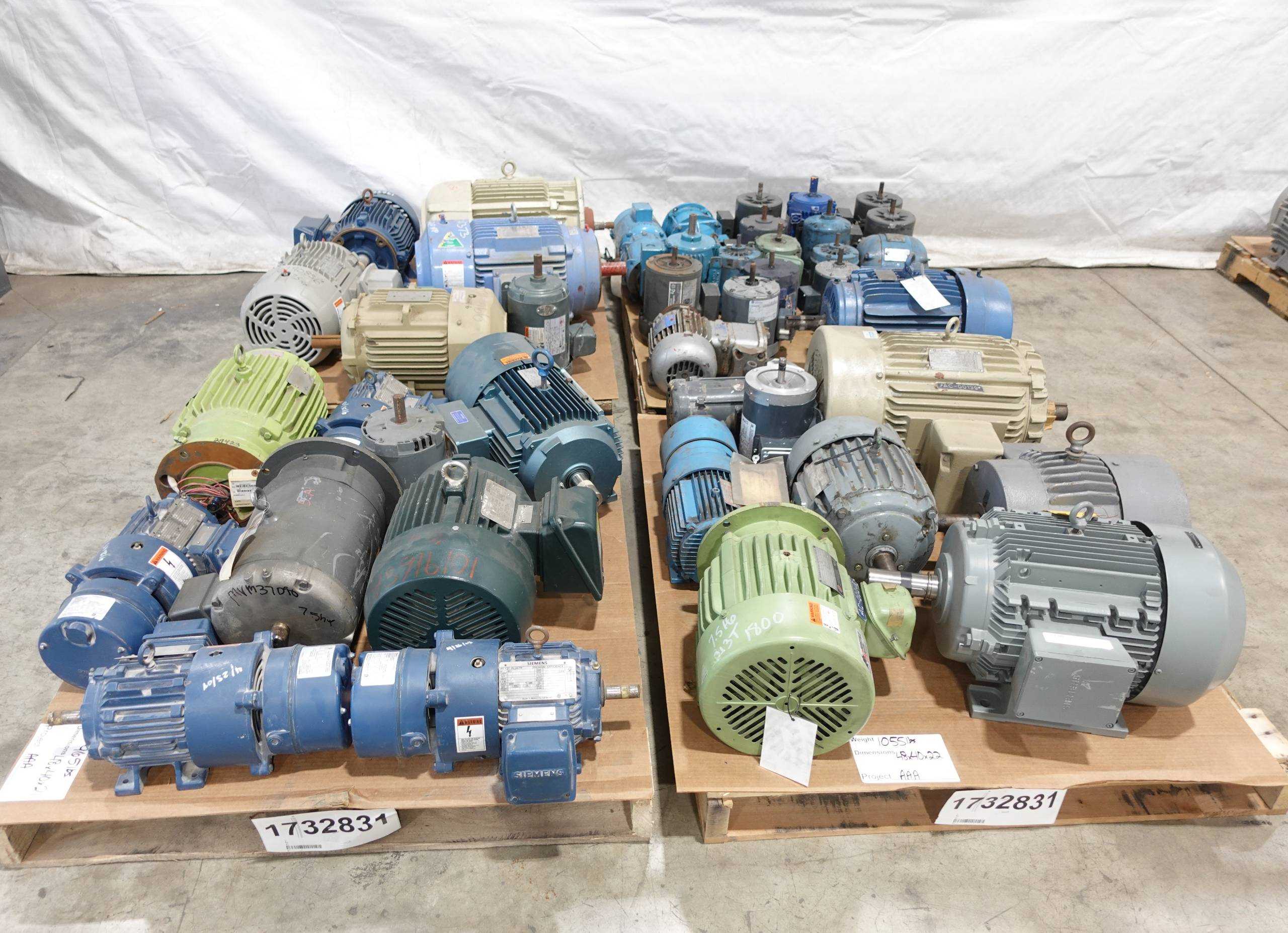 SKU 1732831 - 4 PALLETS OF ASSORTED AC MOTORS - AC MOTOR