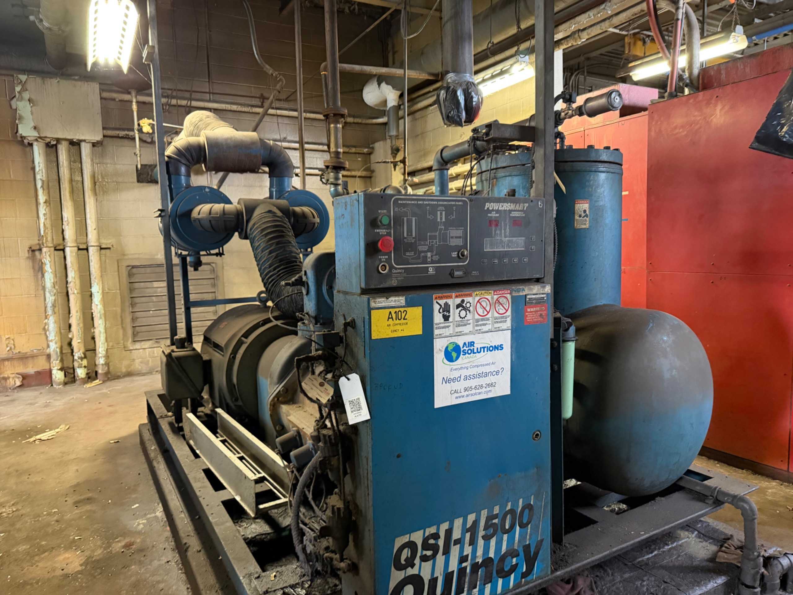 QUINCY QSI-1500 ROTARY SCREW AIR COMPRESSOR, 300-350HP, 1500-1521 ACFM, 100-125 PSIG, Q-CONTROL - STATIONARY AIR COMPRESSOR