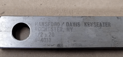 HANSFORD DAVIS D-4013 – 1/2” X 20 KEYSEATER BROACH - MACHINE TOOLING