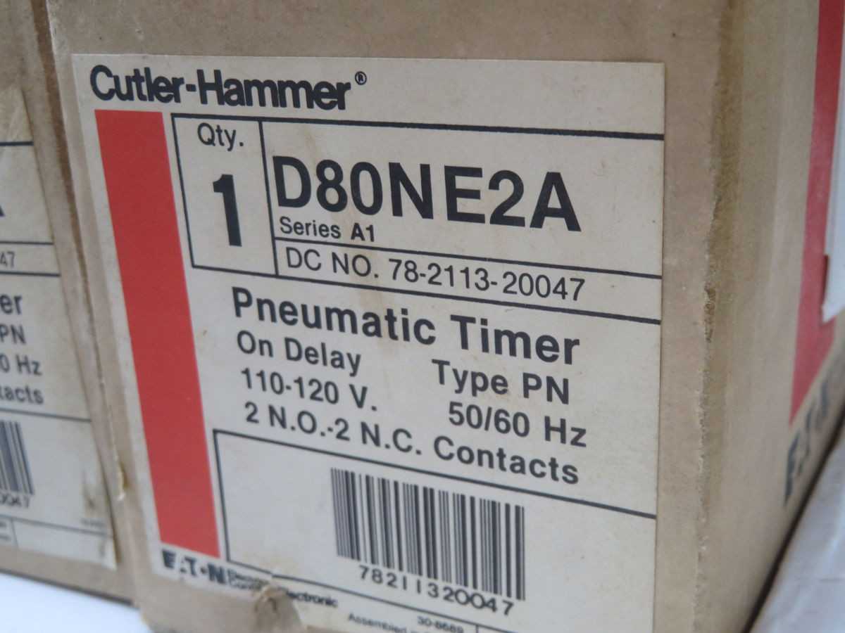 EATON D80NE2A RELAYS, ON-DELAY TIMER, 120V COIL, 0.5-180S DELAY, 2NO/2NC, 10A RATING, 6VA POWER - TIME DELAY RELAY