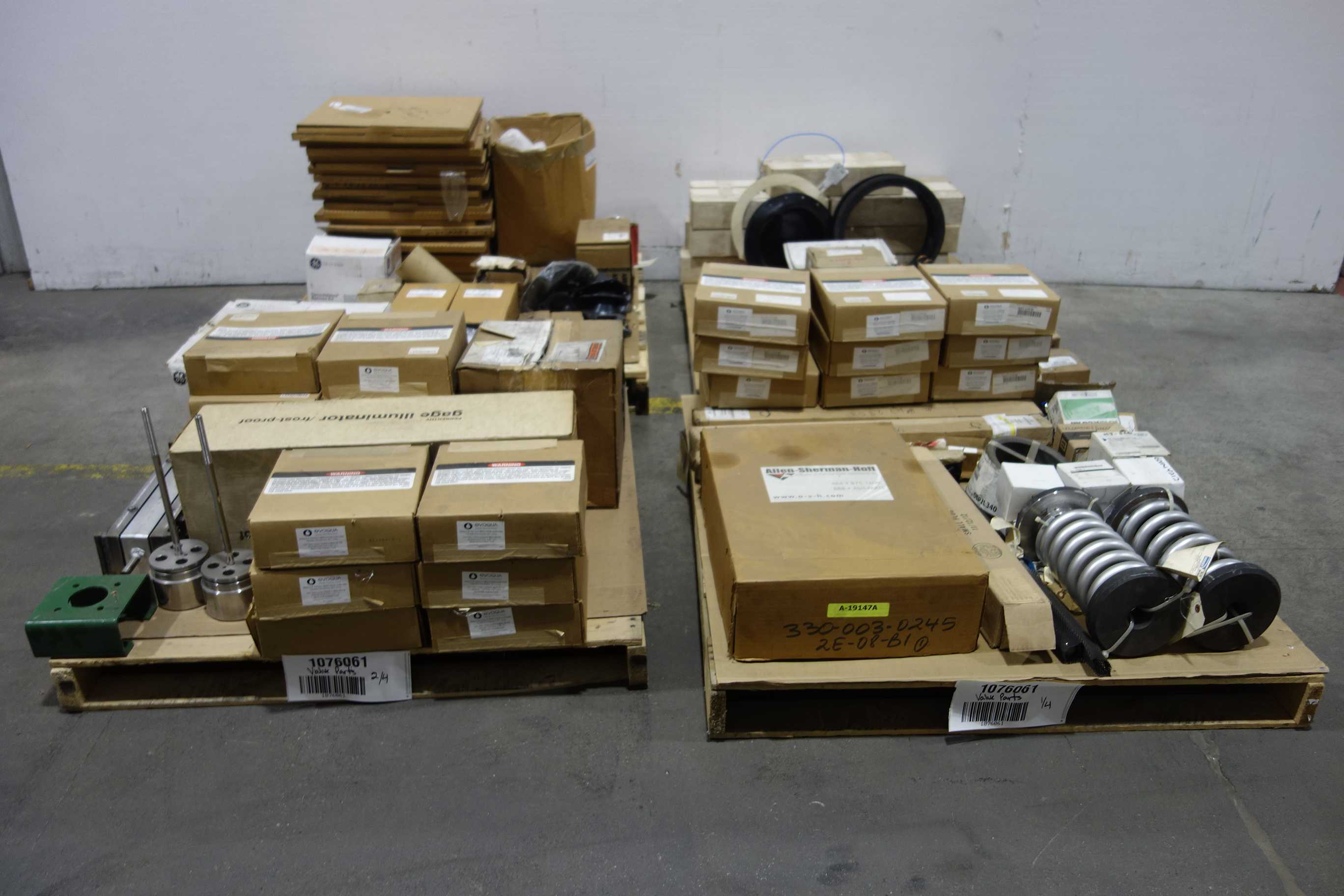 4 PALLETS OF ASSORTED VALVE PARTS AND ACCESSORIES - VALVE PARTS & ACCESSORIES