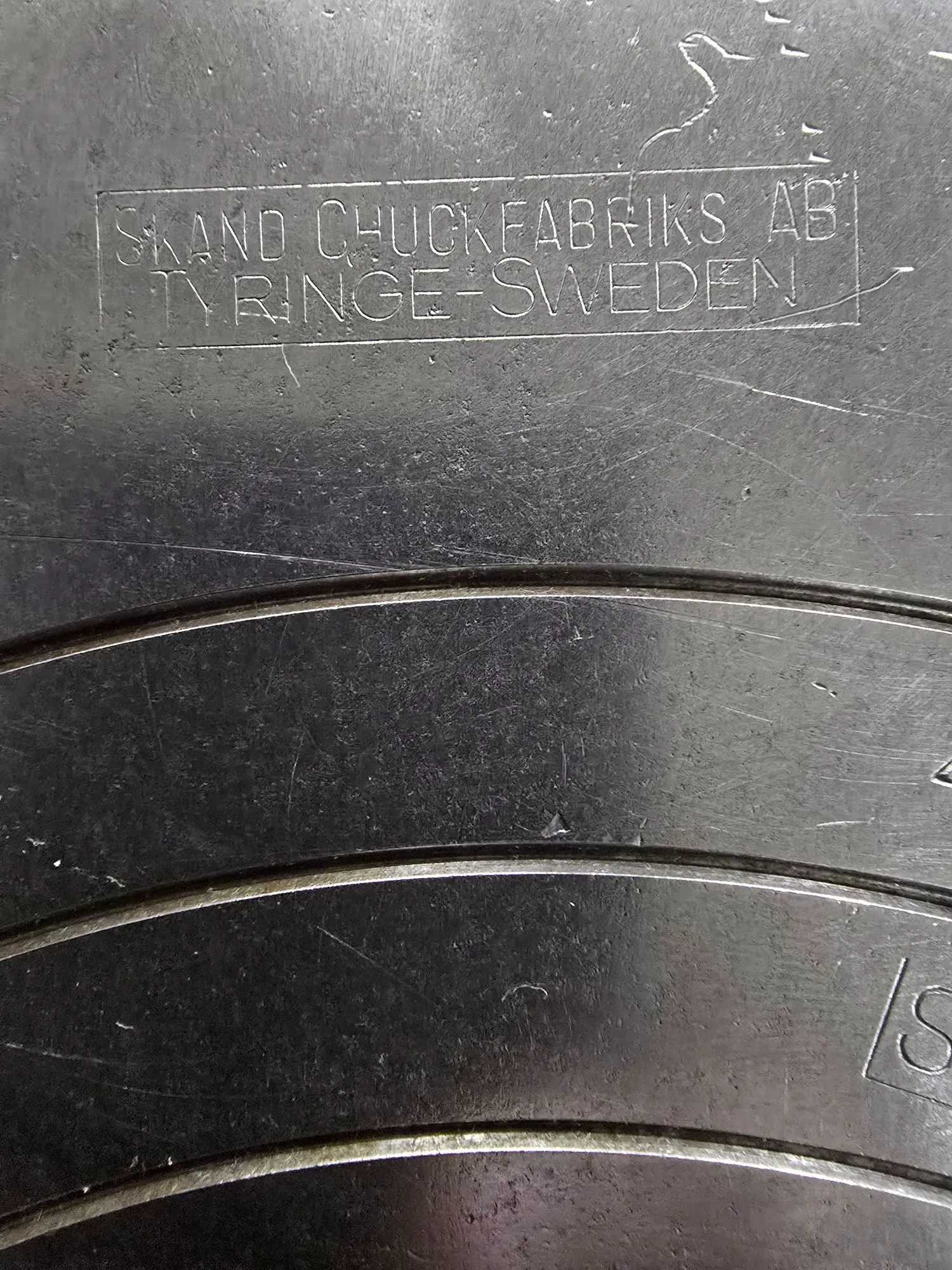 SKAND SWEDEN 12" 3 JAW LATHE CHUCK, 4" HOLE, D1-6 MOUNT, 2 PIECE ADJUSTABLE JAWS - MACHINE TOOLING