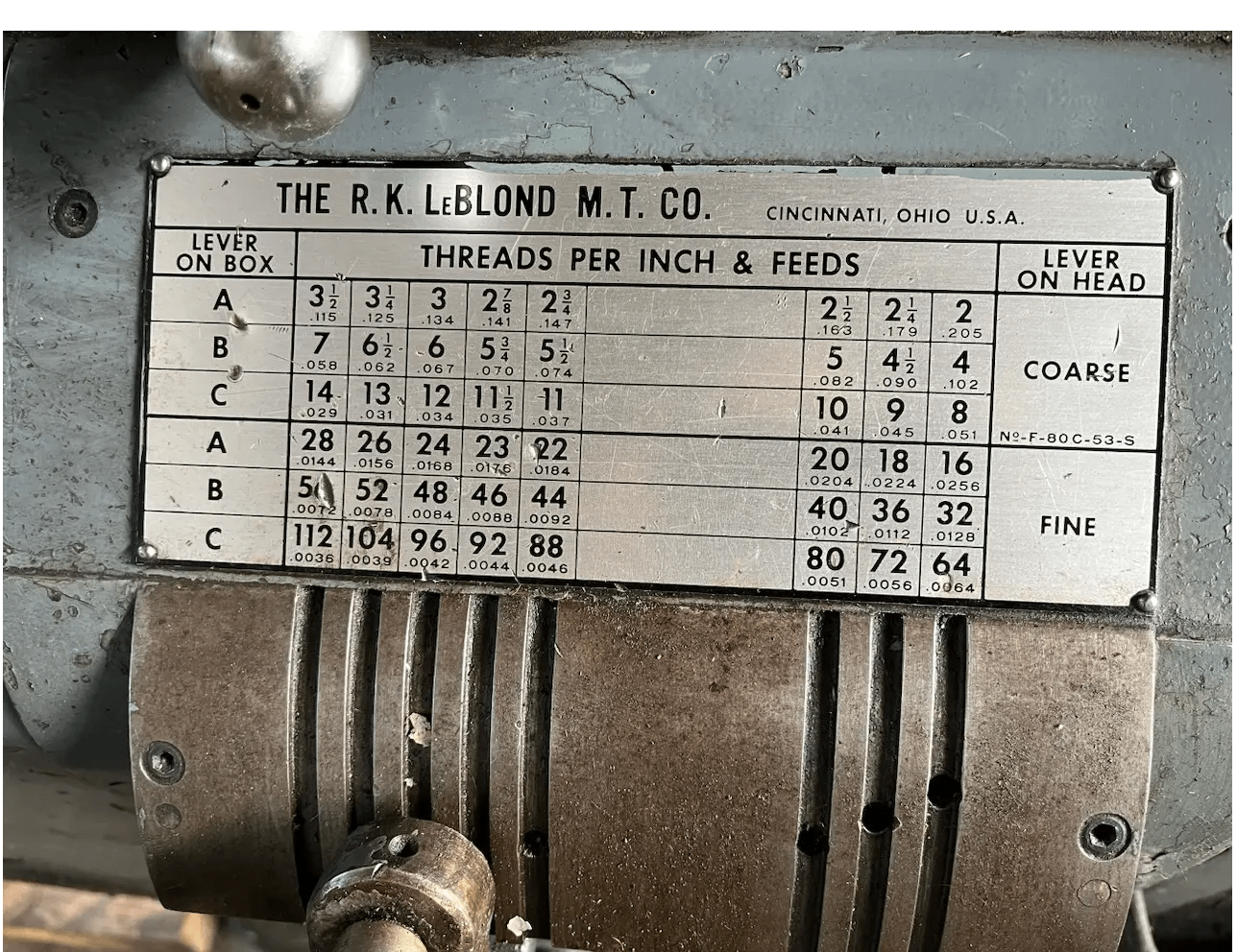 LEBLOND F21 REGAL ENGINE LATHE 22.25" SWING X 72" CTRS 10HP 27-1080 RPM DRO - MANUAL LATHES