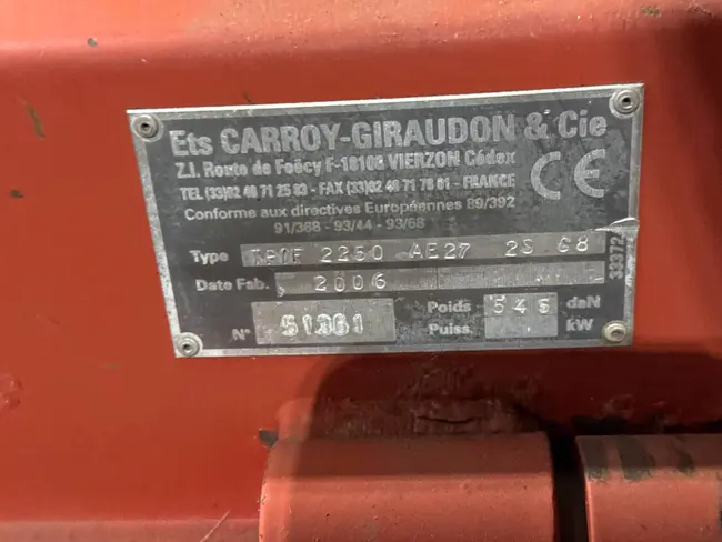 2006 CARROY-GIRAUDON TPIF 2250 AE27 2S 68 FLAIL - undefined