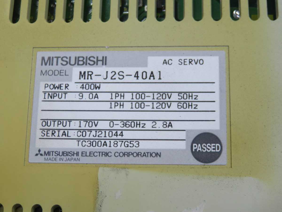 Mitsubishi MR-J2S-40A1 AC Servo Amplifier BH0561 - High Performance Control - SERVO
