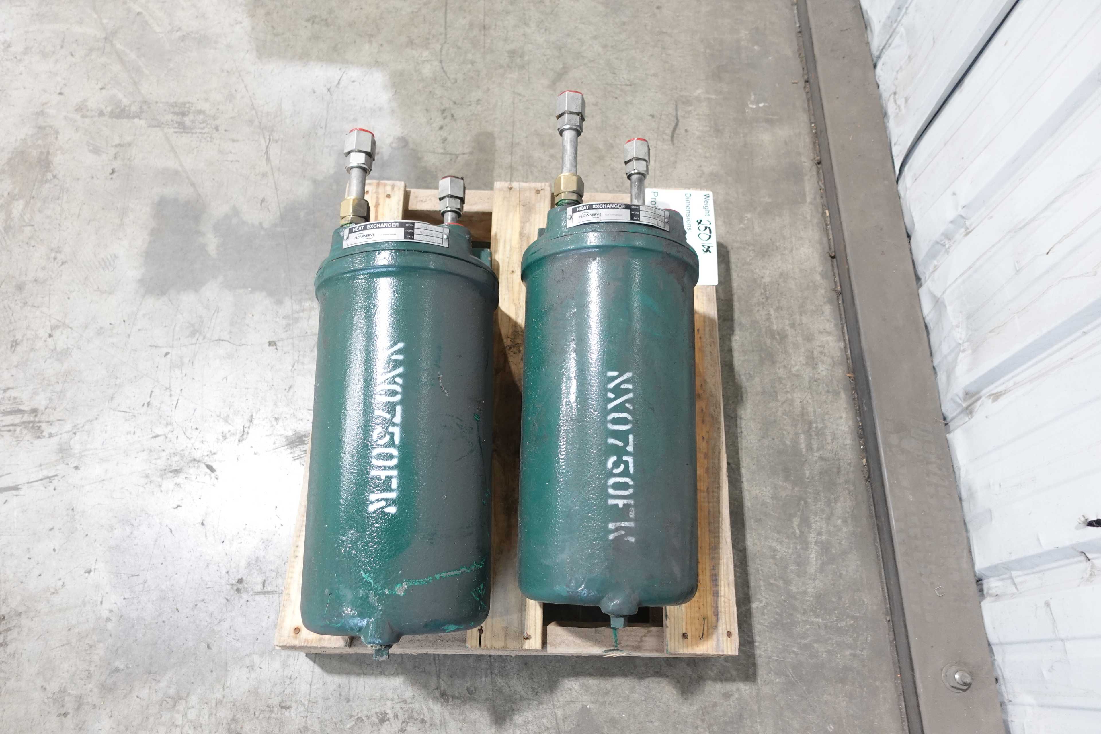 LOT OF 2 FLOWSERVE NXO750FW SHELL AND TUBE HEAT EXCHANGERS - SHELL & TUBE HEAT EXCHANGER