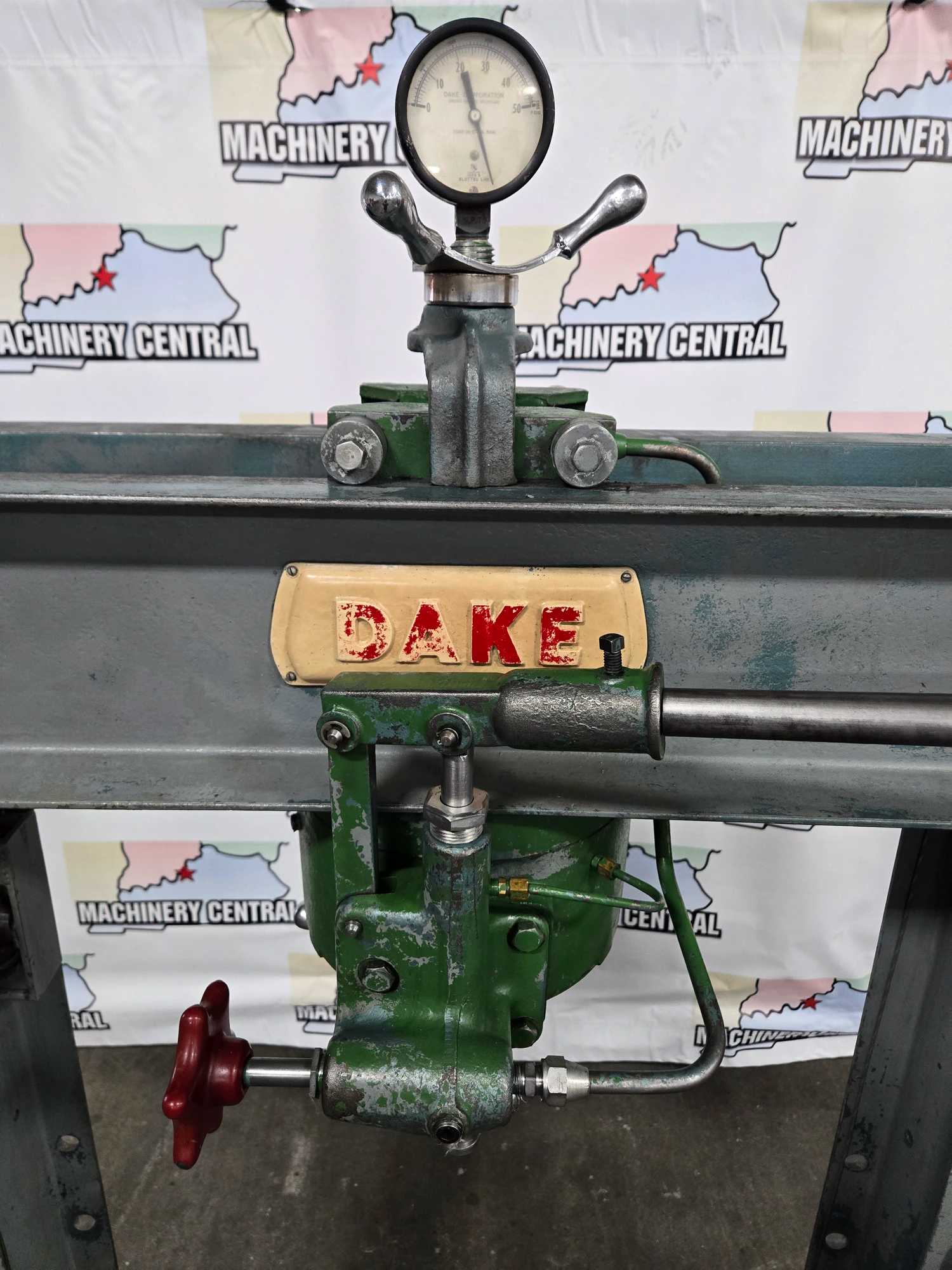 DAKE 50H 50-TON ADJUSTABLE HYDRAULIC H-FRAME SHOP PRESS - HYDRAULIC PRESSES