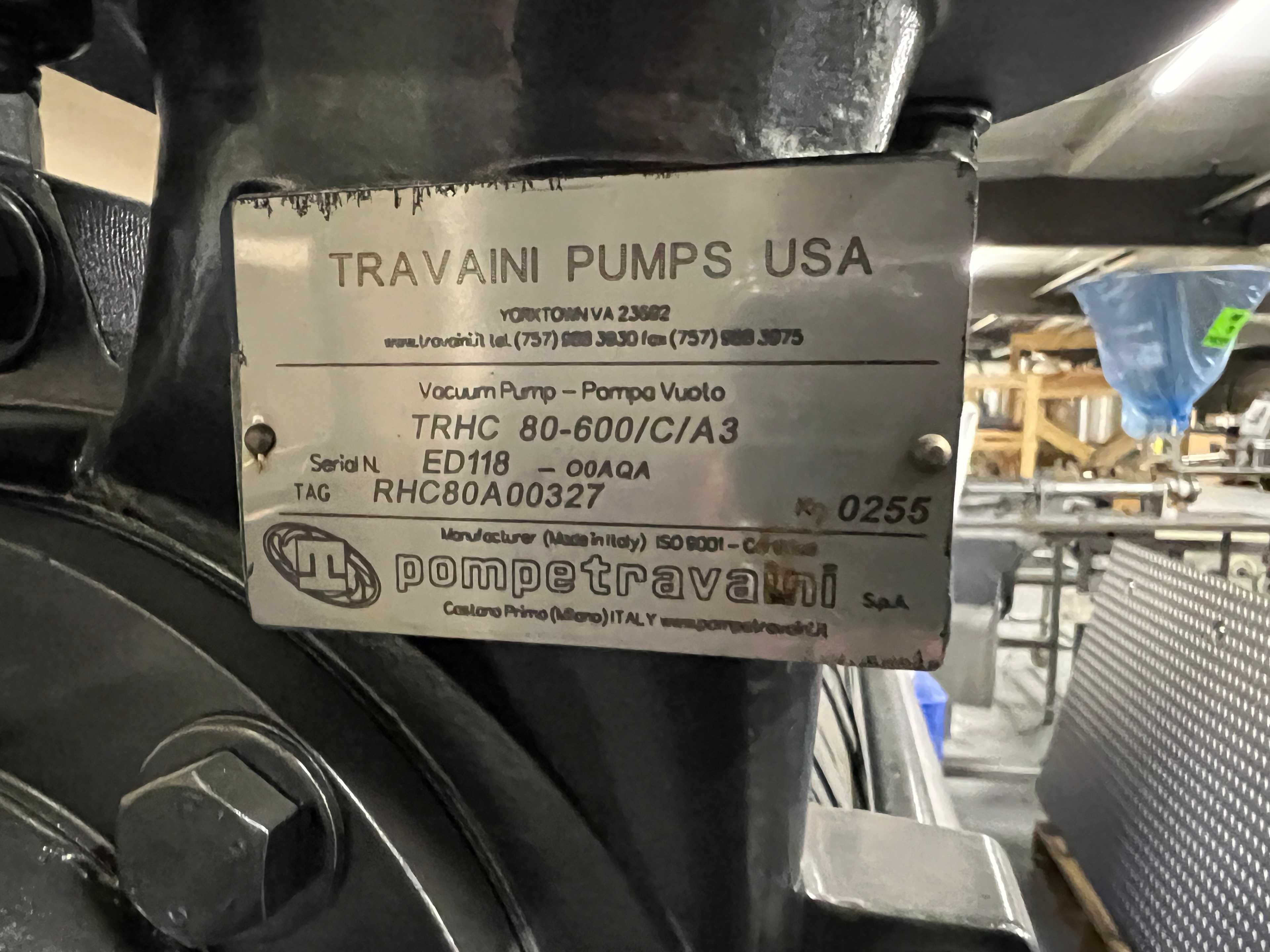 Travaini Vacuum Pump Skid - INDUSTRIAL PARTS