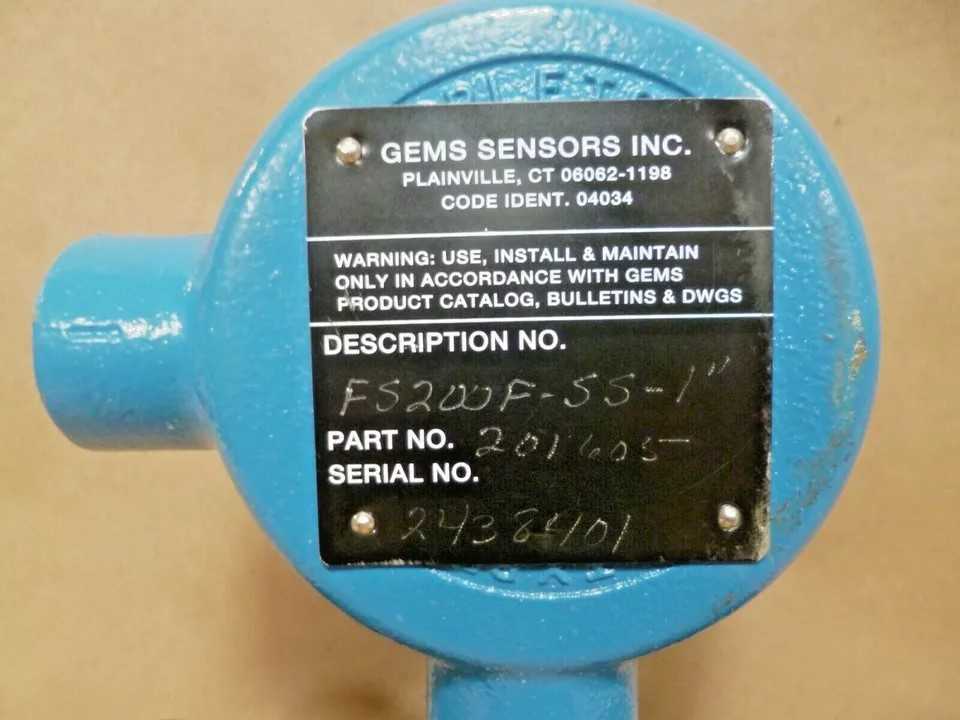 GEMS SENSORS FLOW SWITCH FS200F-SS-1" - FLOW SWITCH