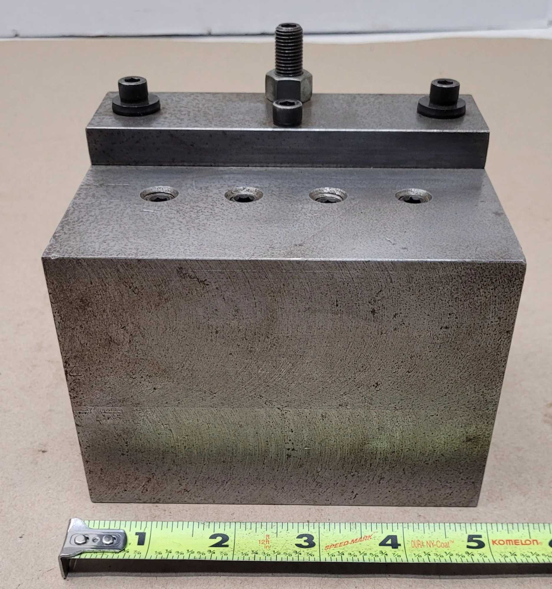 QUICK CHANGE BORING BAR TOOL POST HOLDER, LATHE TOOLING, 2.25IN BORE, 2-1/4IN WEDGE, L4IN, W5IN - MACHINE TOOLING