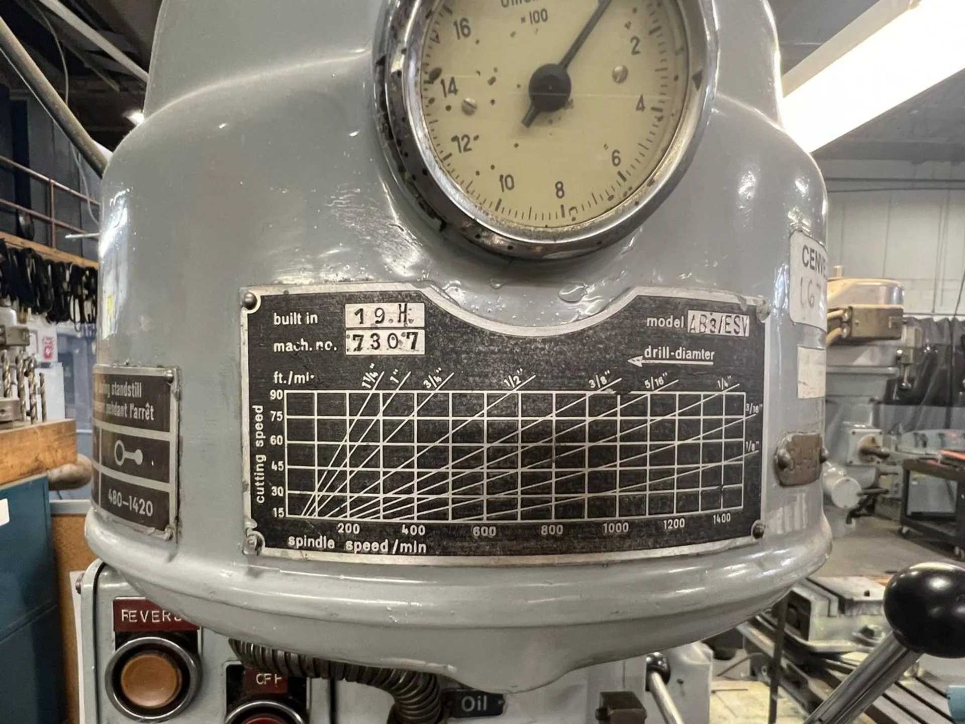 ALZMETALL AB3 ESV DRILL PRESS (DISTANCE MAX: 11 1/4"; TABLE SIZE: 22" X 24"; QUILL STROKE: 6") - UPRIGHT DRILL PRESSES