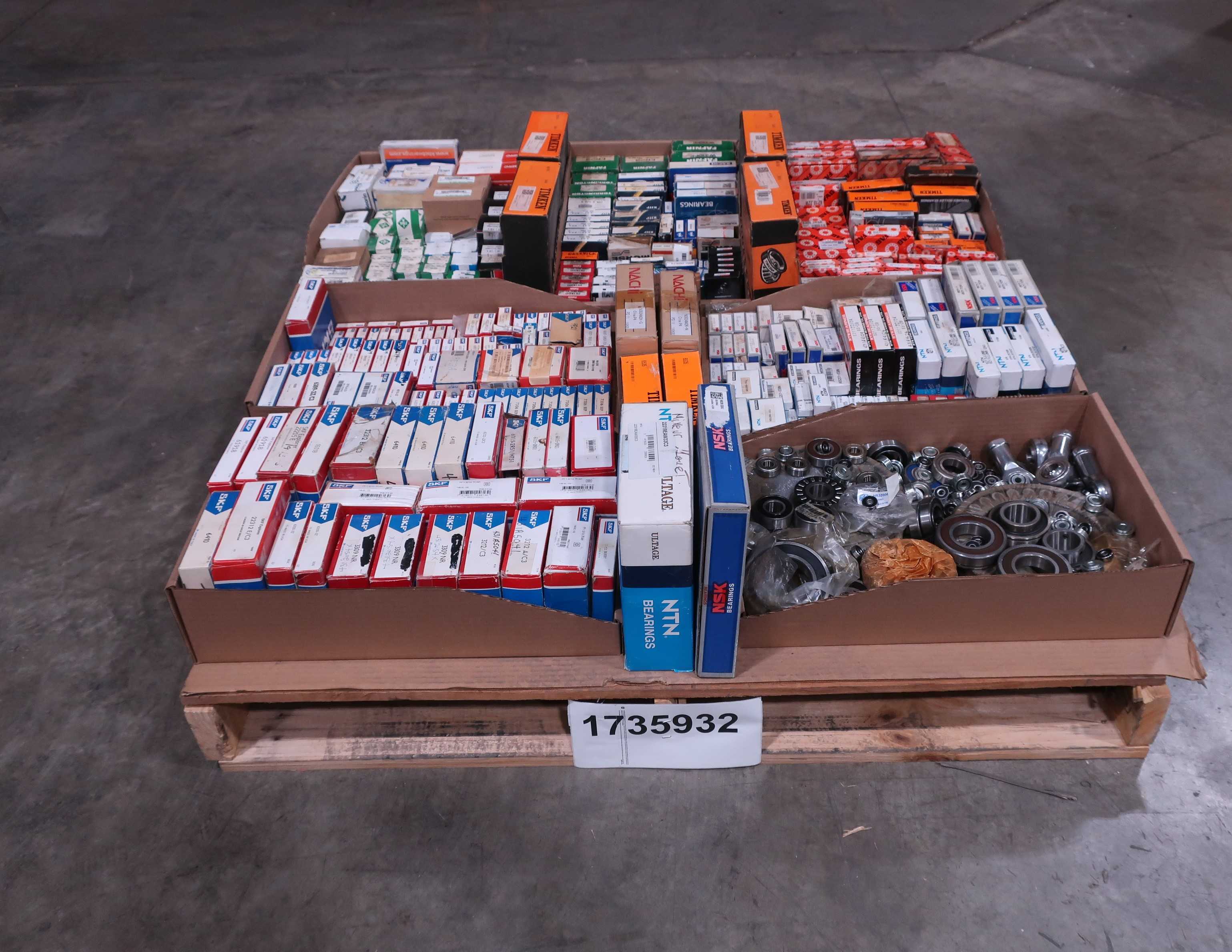 SKU 1735932 - PALLET OF ASSORTED BEARINGS, TIMKEN, INA, SKF