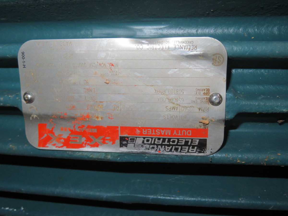 RELIANCE 6339622-002 AC MOTORS, 2-POLE, 3-PHASE, 60 HP POWER, 3560 RPM SPEED, 575 V VOLTAGE - AC MOTOR