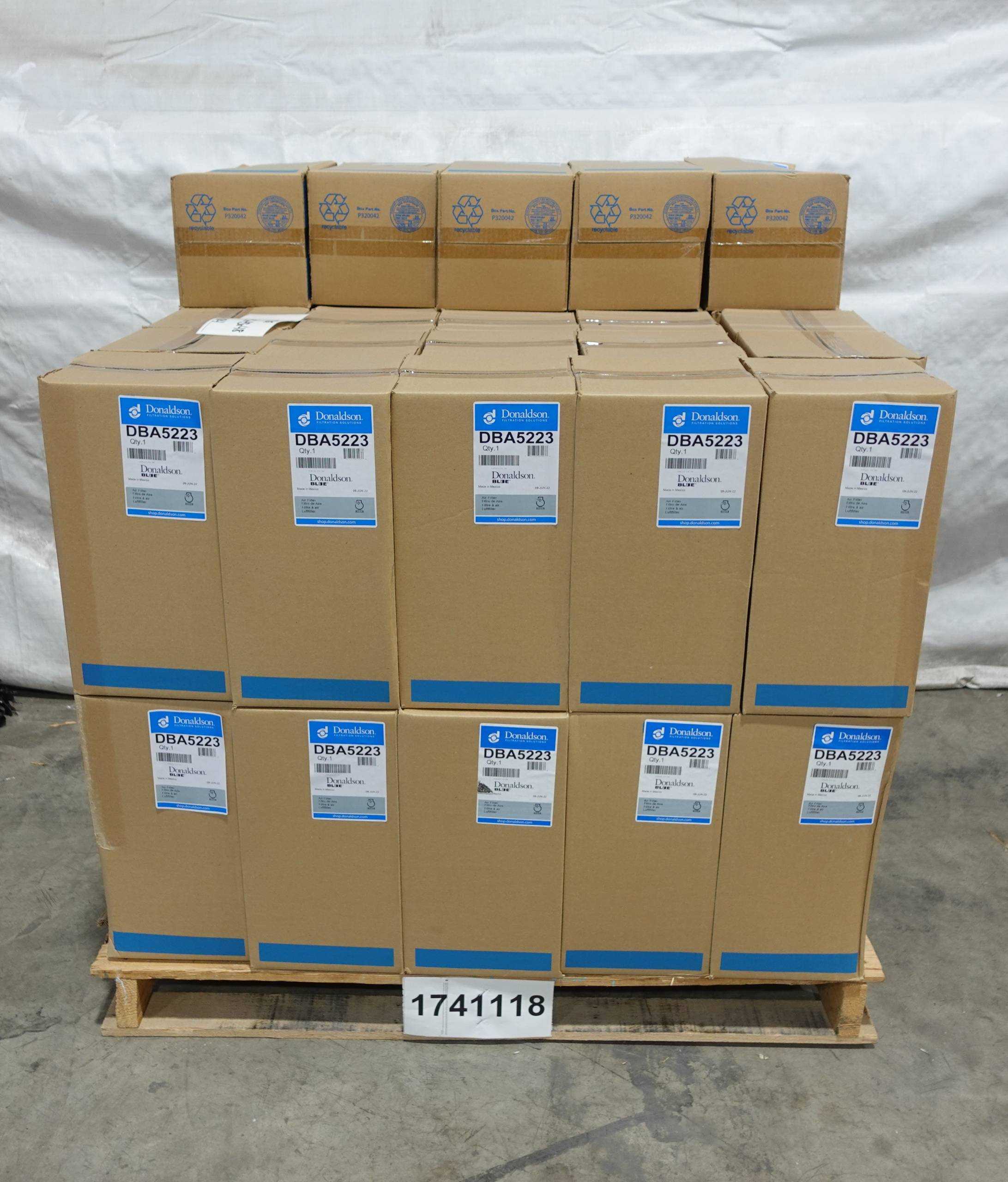 SKU 1741118 - PALLET OF DONALDSON DBA5223 AIR FILTERS - AIR FILTER ELEMENTS