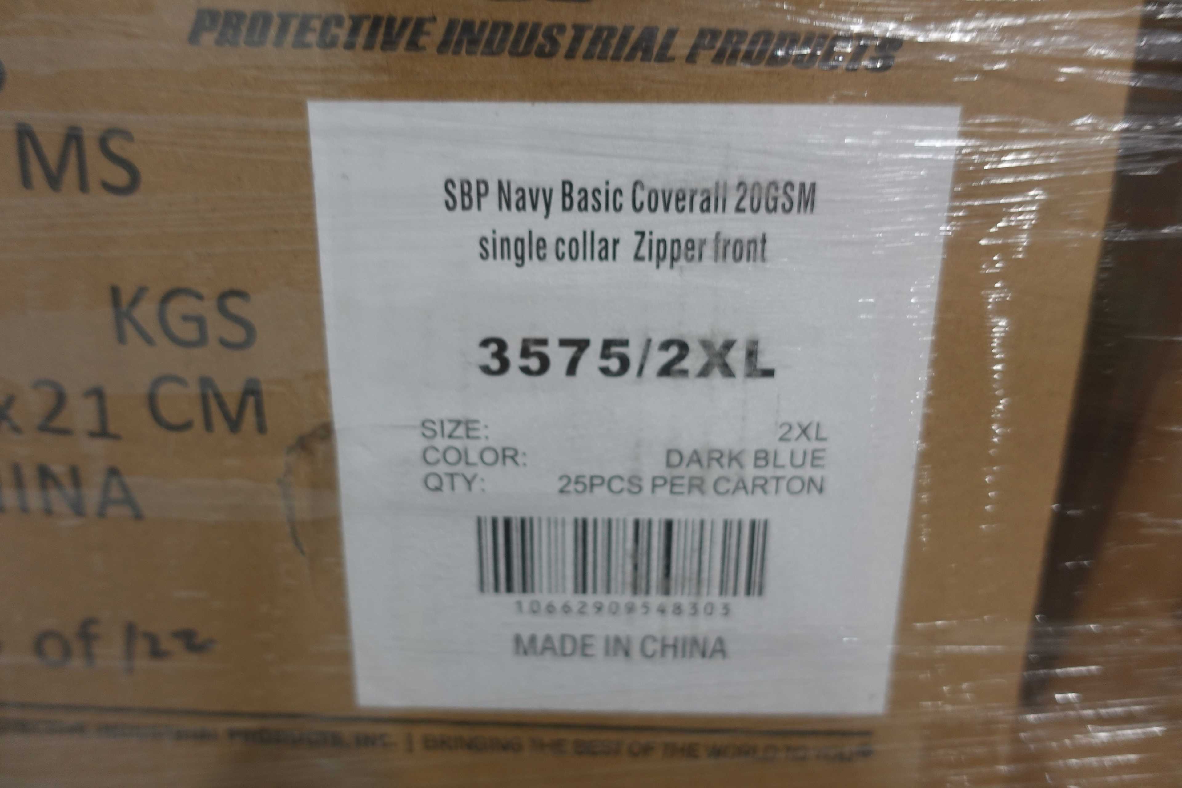 SKU 1761961 - PALLET OF P.I.P. STANDARD WEIGHT 20GSM SBP BASIC COVERALLS - PPE