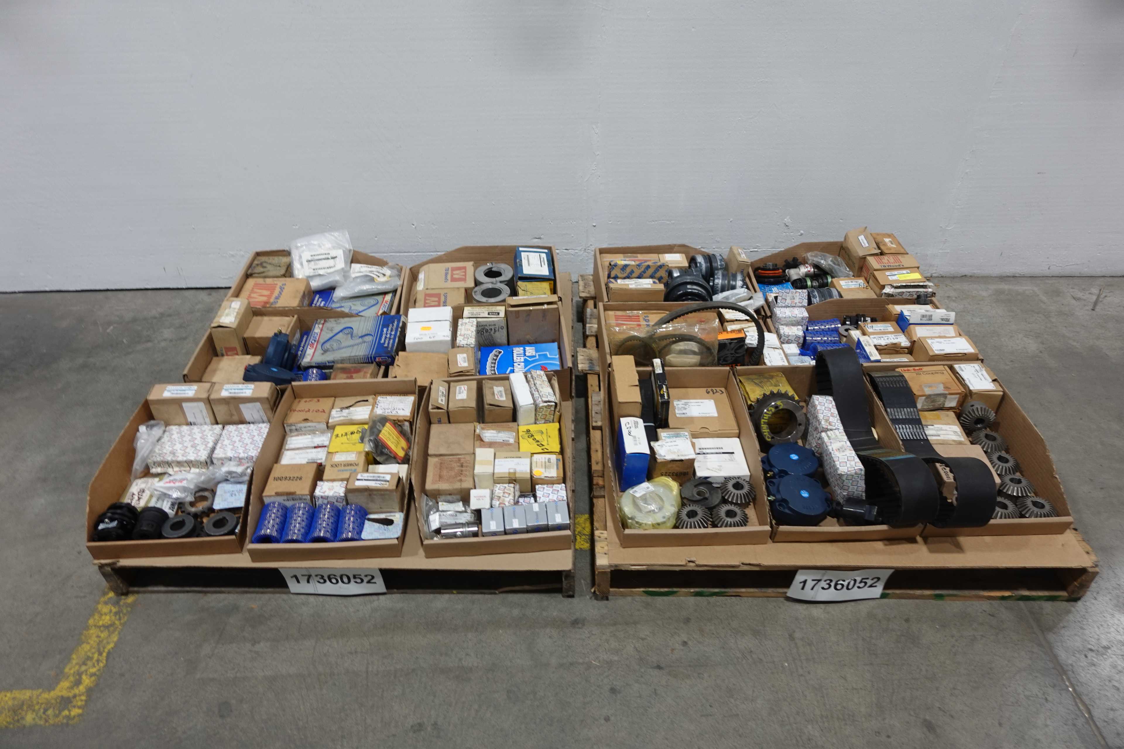 SKU 1736052 - 4 PALLETS OF ASSORTED POWER TRANSMISSION REPLACEMENT PARTS - POWER TRANSMISSION