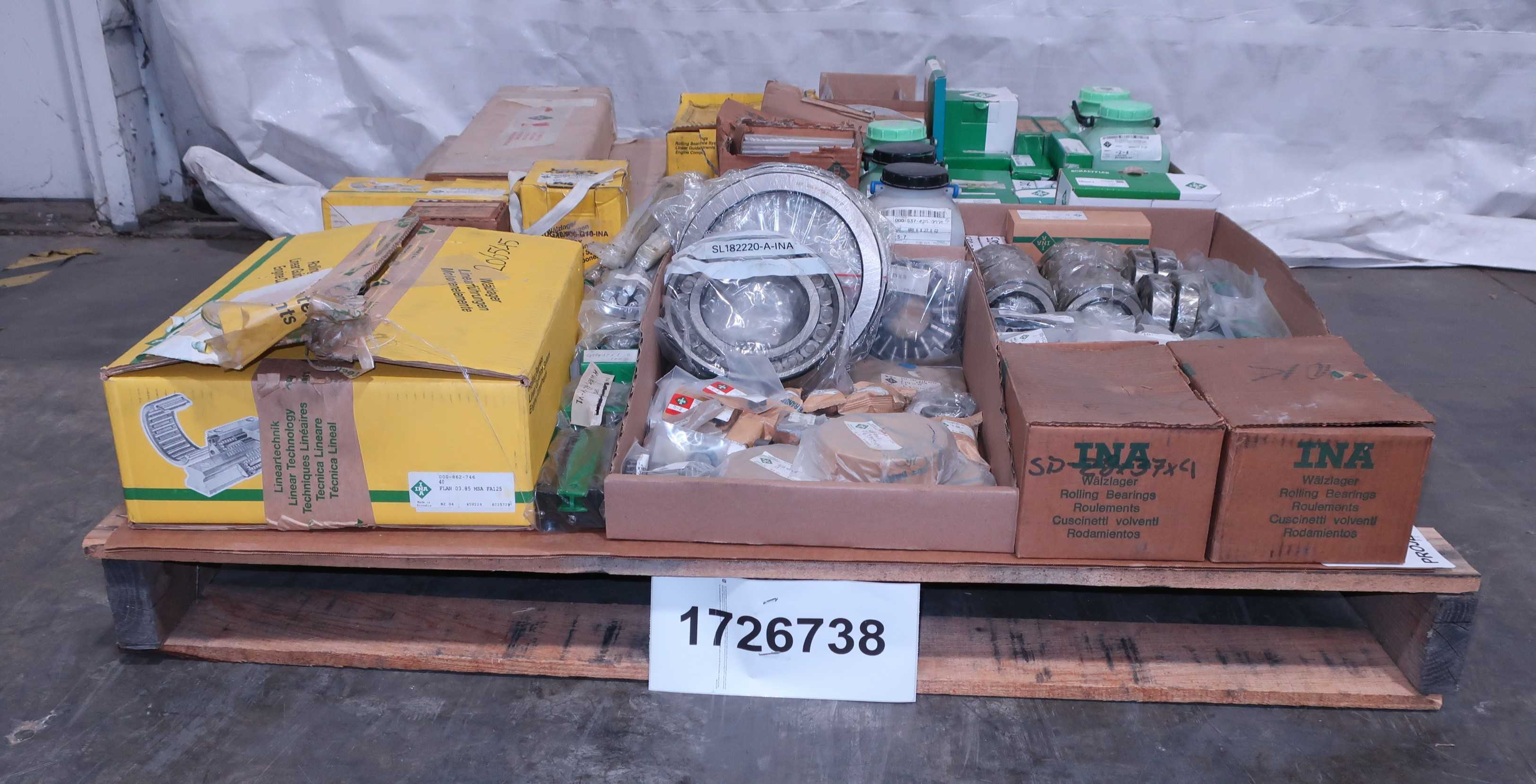 SKU 1726738 - PALLET OF ASSORTED INA BEARINGS AND PARTS, LINEAR BEARINGS - BEARINGS