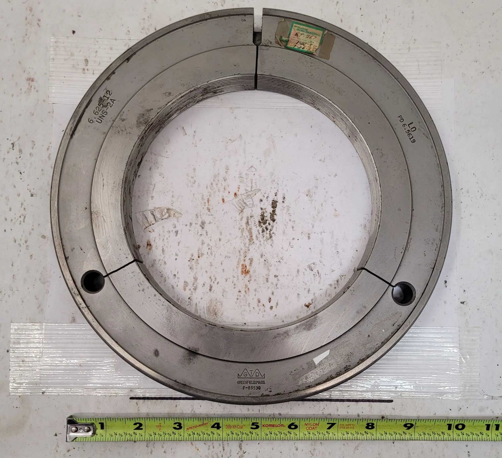 GTD THREAD RING GAGE, 6.625-12 SIZE, LOT OF 2 - MACHINE TOOLING
