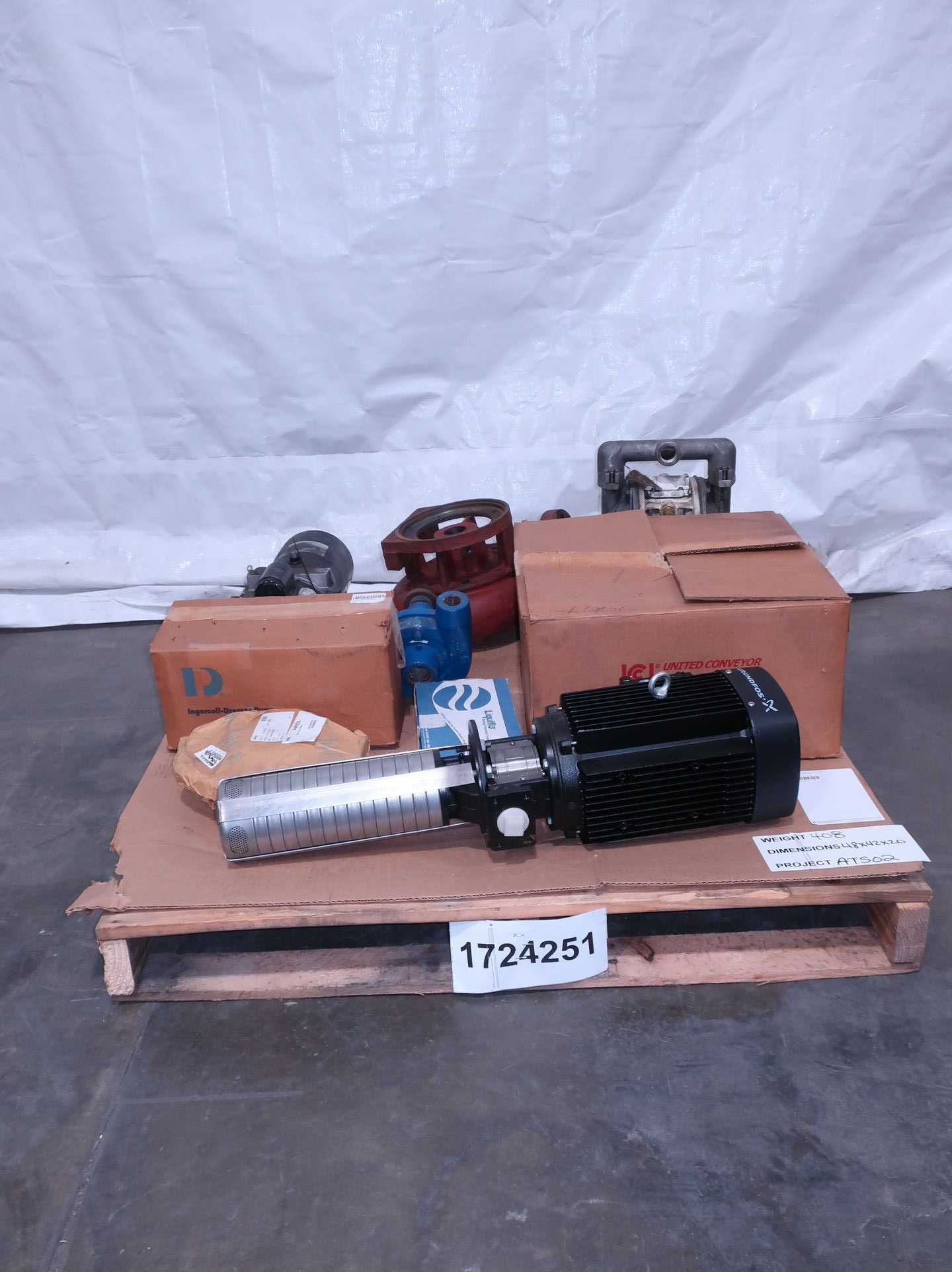 SKU 1724251 - PALLET OF ASSORTED PUMPS AND PUMP PARTS - PUMP REPLACEMENT PARTS