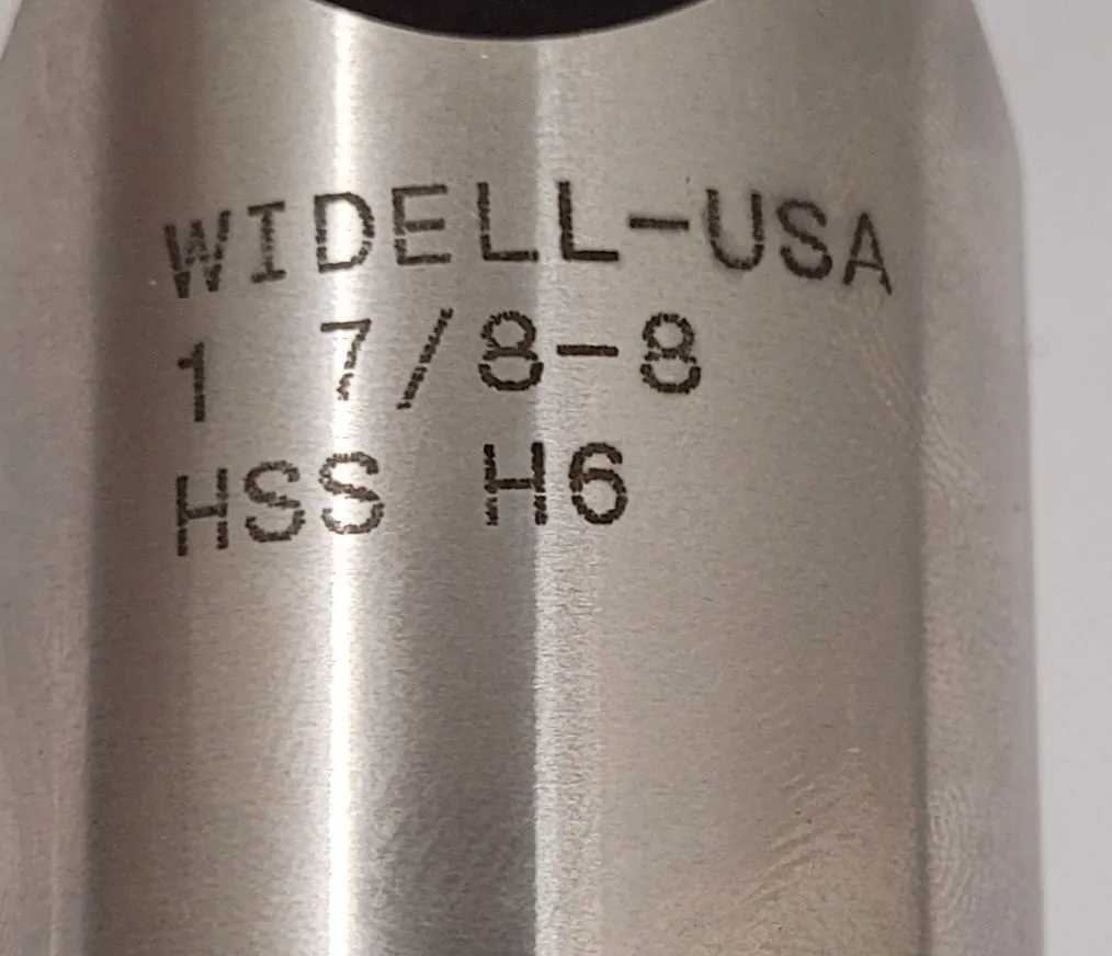 WIDELL INDUSTRIES 700382 PLUG TAP - 1 7/8IN D, 6 FLUTES, 7-1/4IN OAL, 3-5/8IN FL - MACHINE TOOLING