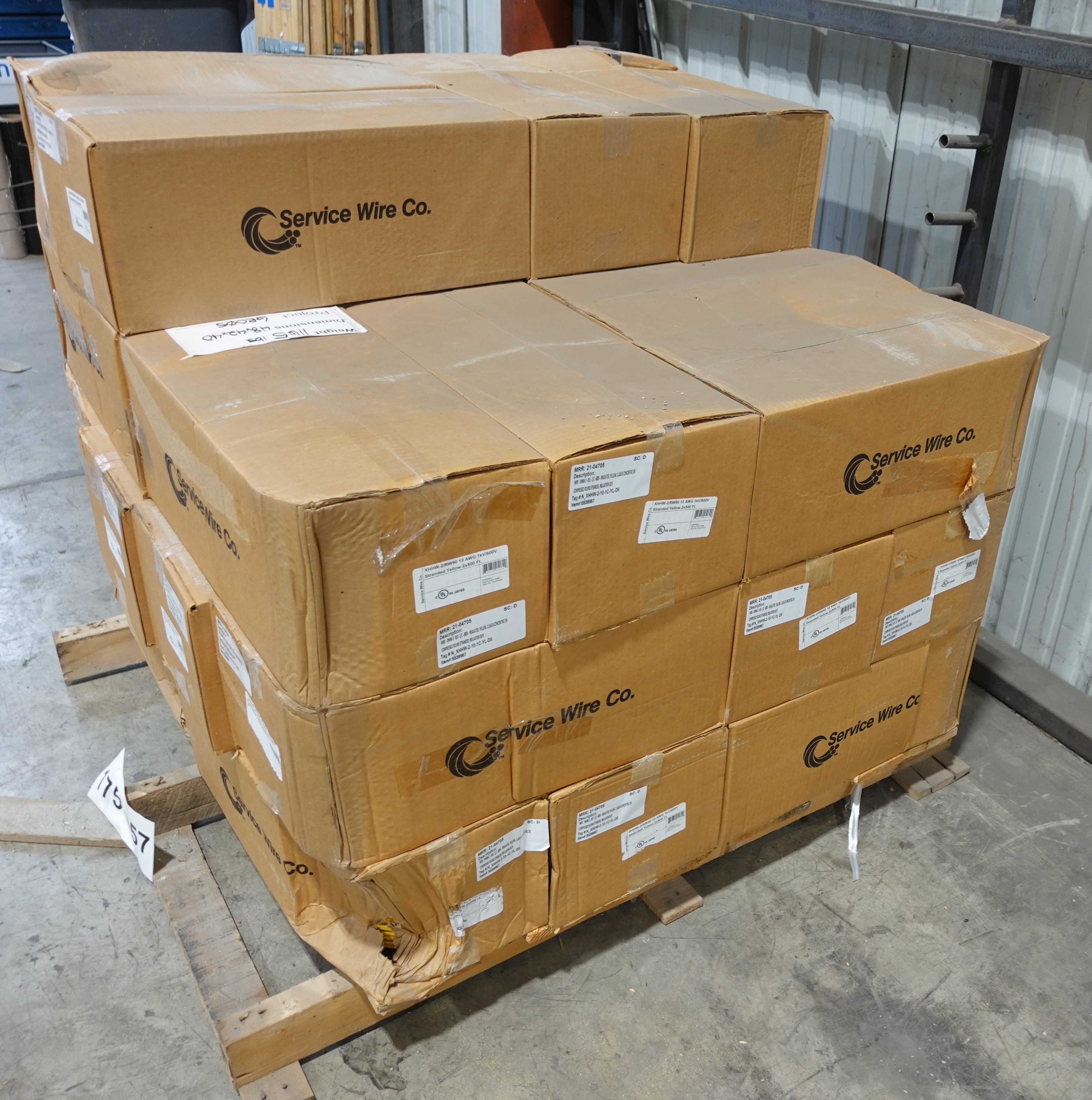 SKU 1758957 - PALLET OF SERVICE WIRE CO. XHHW-2/RW90 10 AWG 1KV/600V STANDARD YELLOW WIRE - WIRE