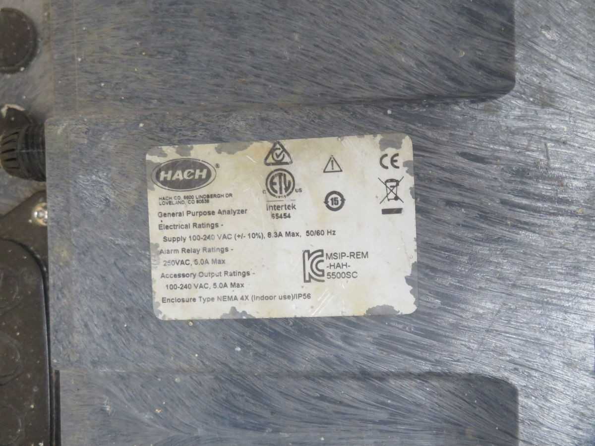 HACH 5500SC SIO2, VALVE CTRL, 0-5000 ΜG/L SIO2 RANGE, 100-240 VAC POWER, 2X 4-20MA OUT - OPERATOR CONTROLS