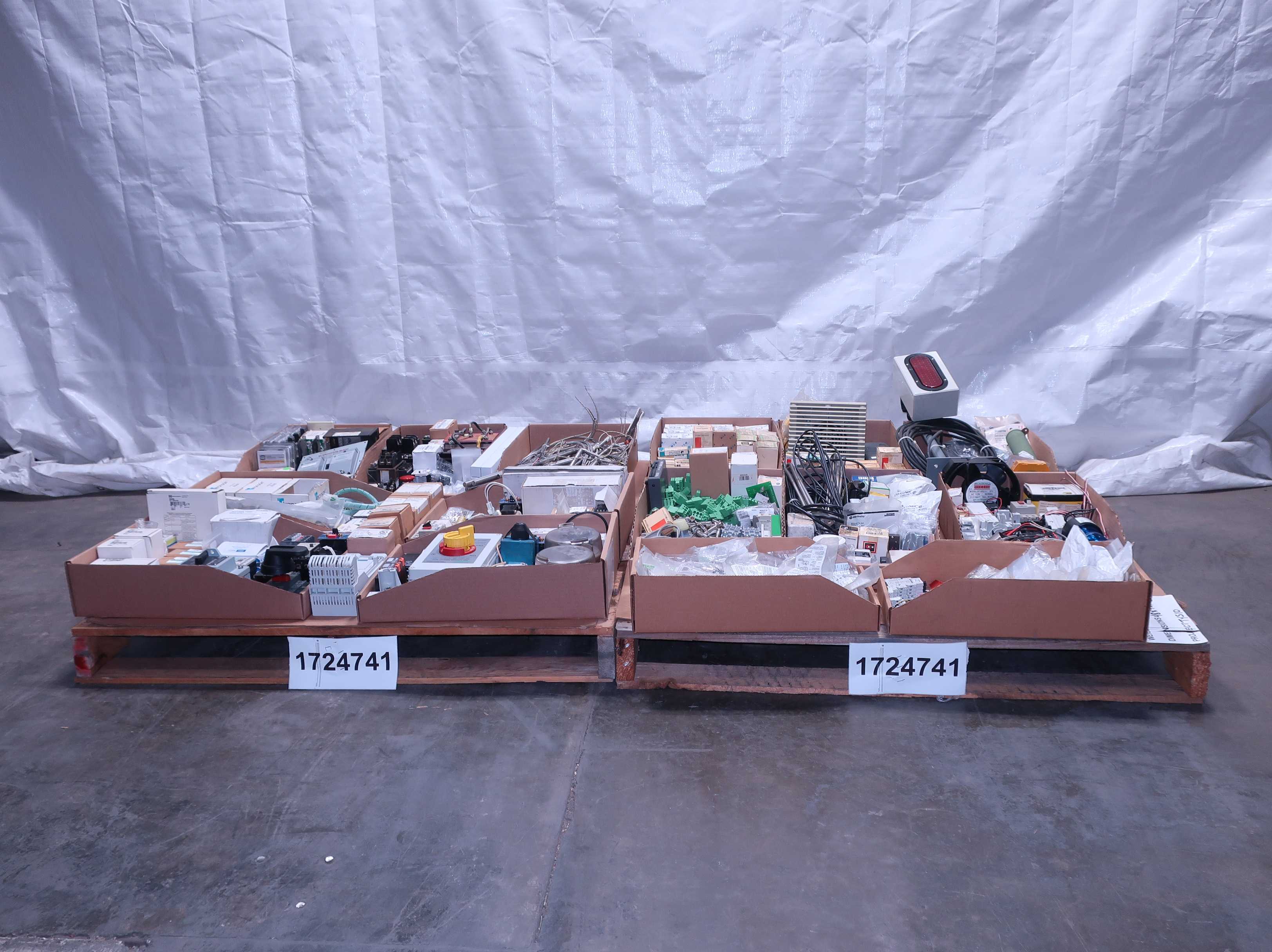 SKU 1724741 - 2 PALLETS OF ASSORTED ELECTRICAL COMPONENTS